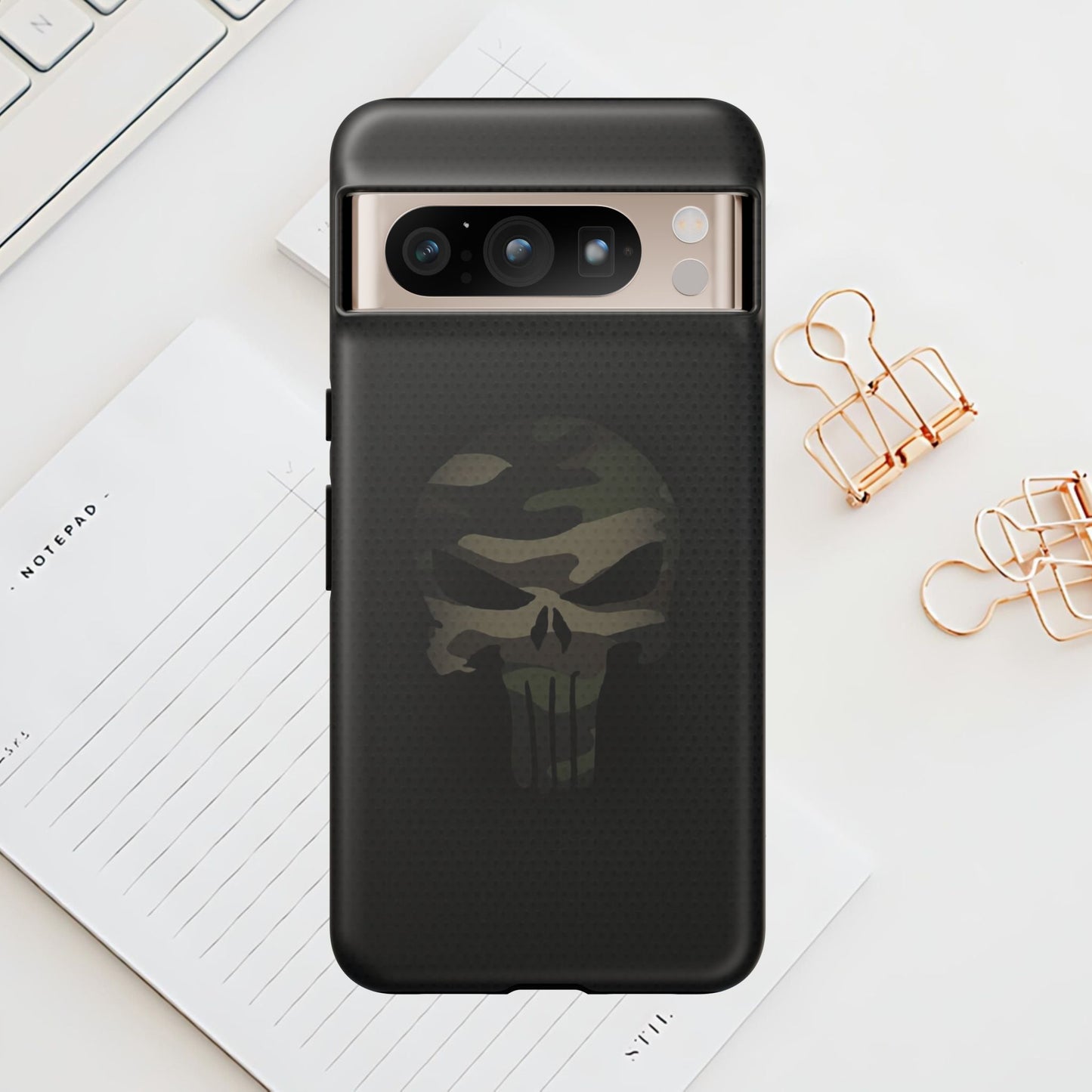 Camo Green Tough Case For iPhone, Samsung Galaxy, Pixel, Punisher Graphic