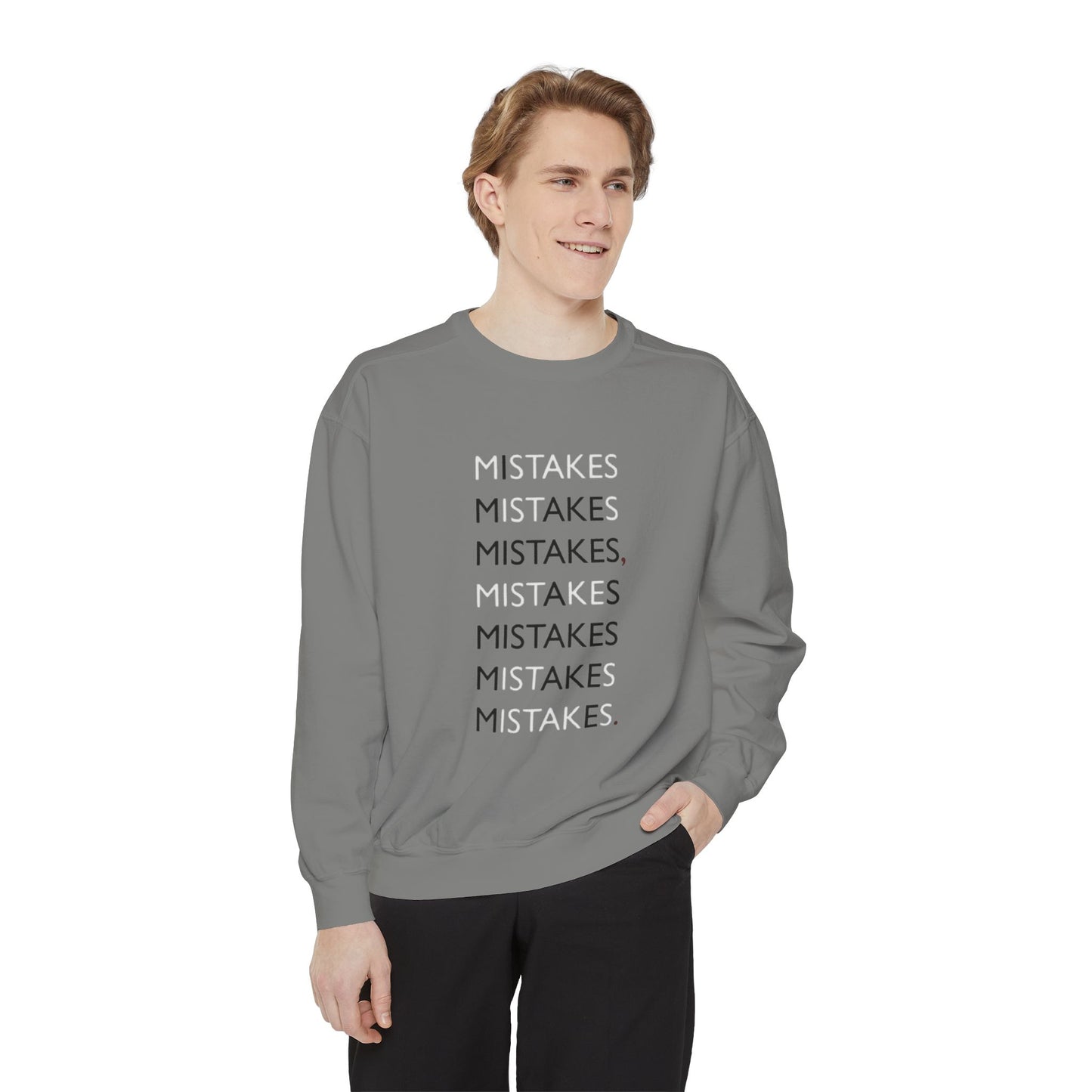 I Make Mistakes Sweatshirt | Comfy Typographic Self-Acceptance Crewneck