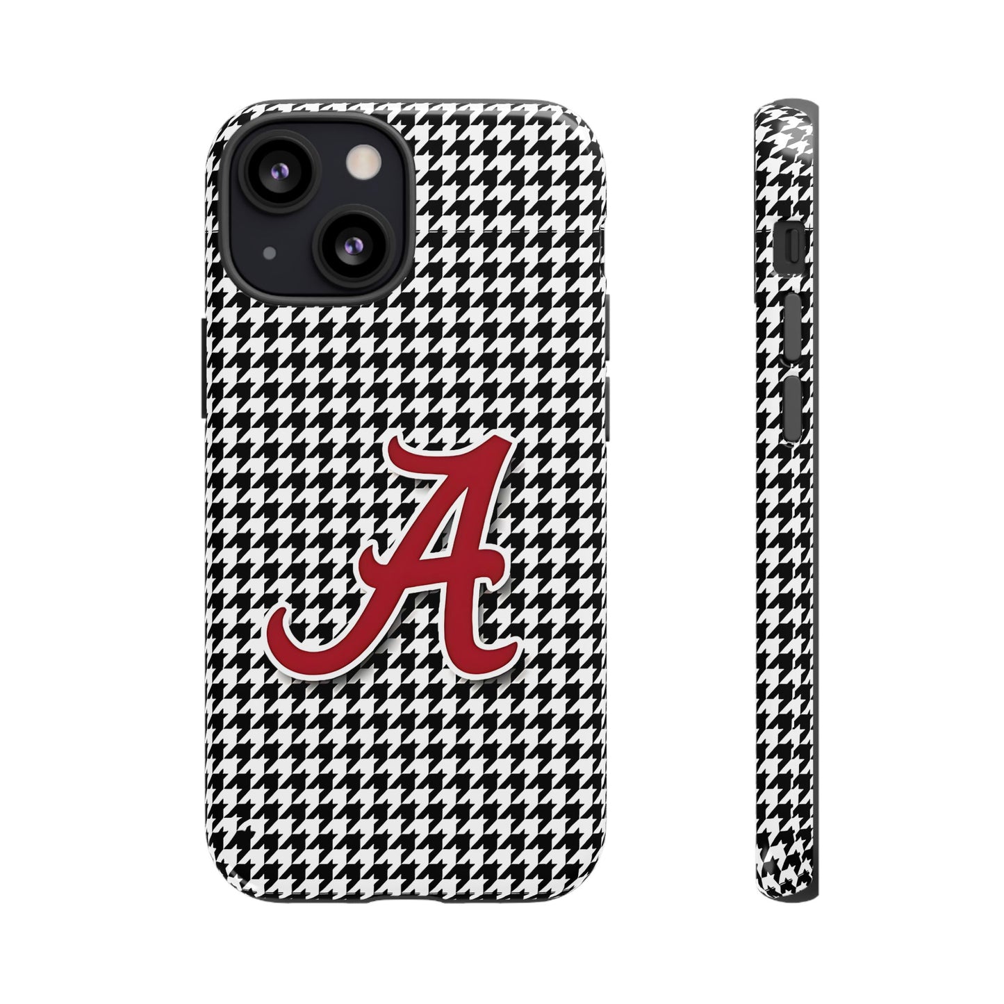 Alabama Houndstooth Phone Case, Tough Cases, College RTR Fan Gear, Initial A