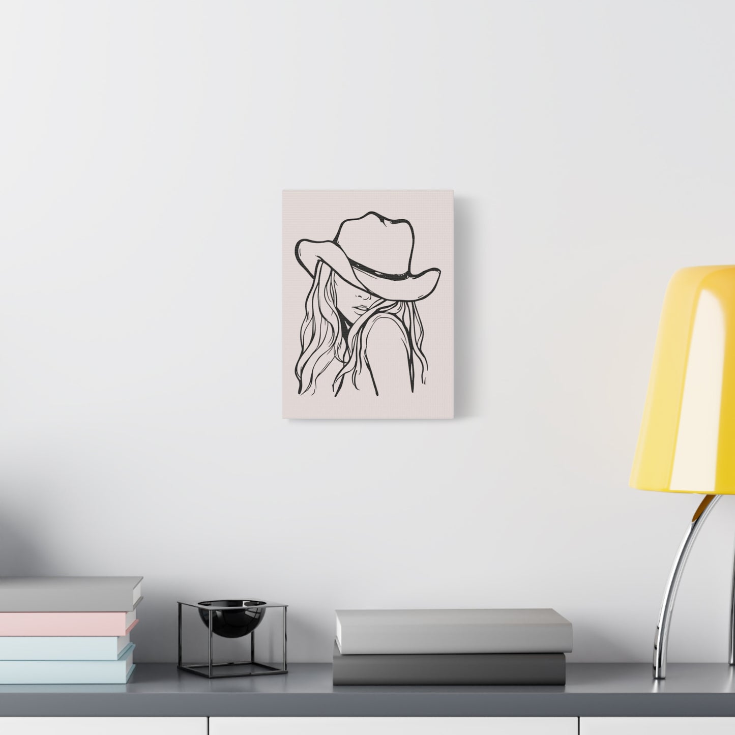Canvas Wall Art Prints, Western Cowgirl Wall Art, Trendy Line Art