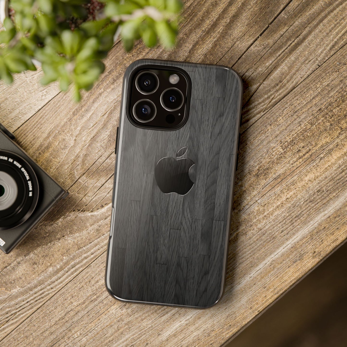 Tough Cases For iPhones, Gray Wood Color Rugged Phone Case