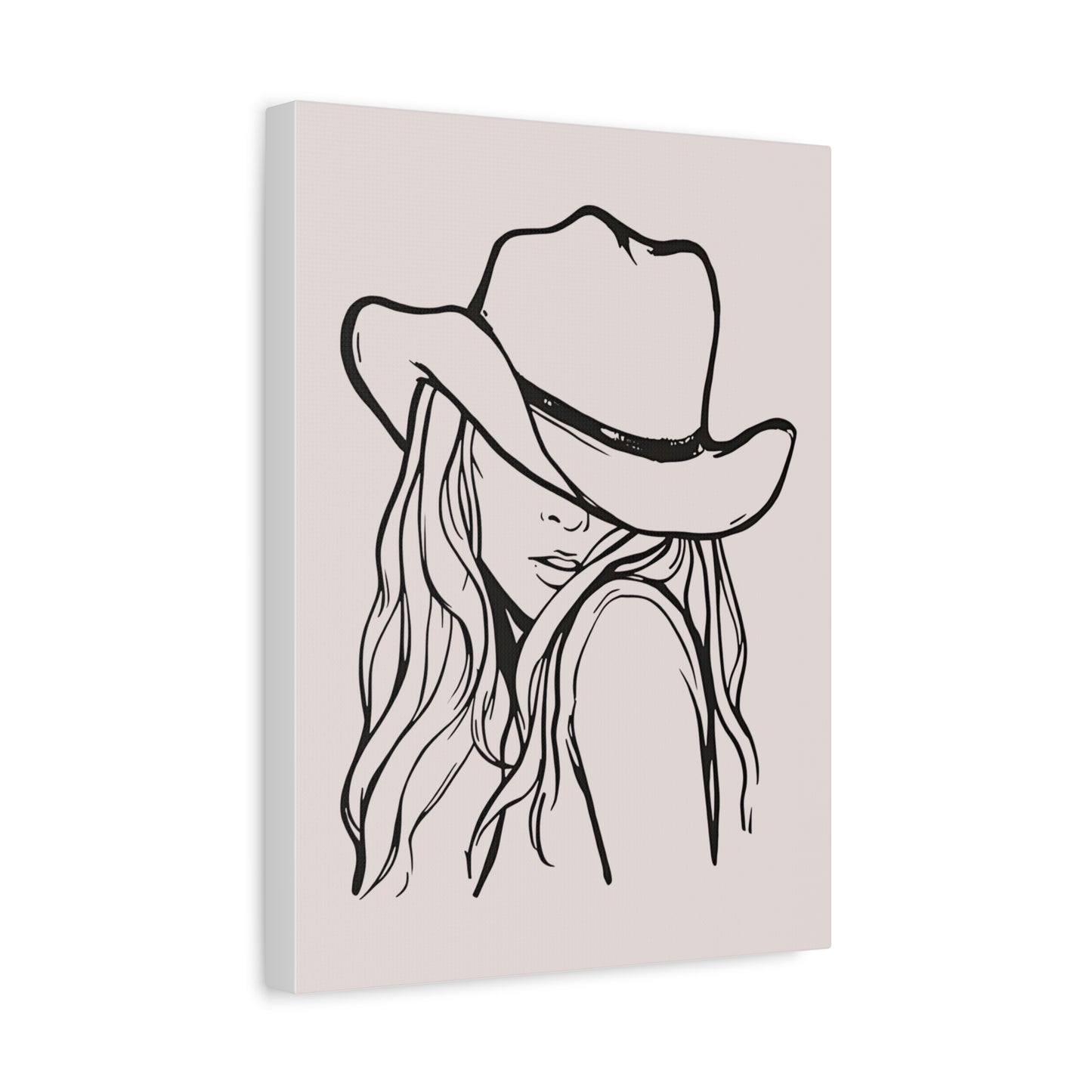 Canvas Wall Art Prints, Western Cowgirl Wall Art, Trendy Line Art