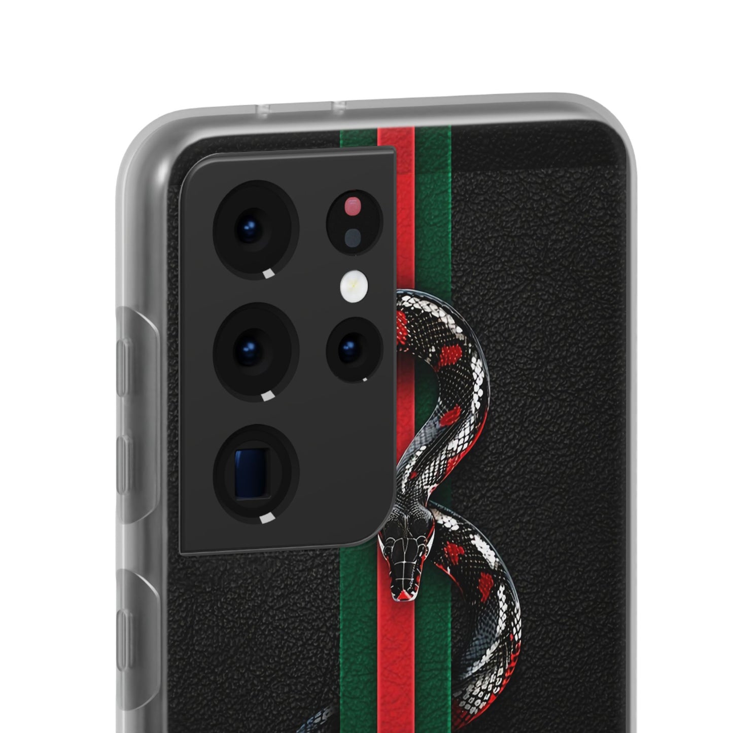 Green and Red Stripes Snake TPU Flexi Cases For iPhones And Samsung Galaxy