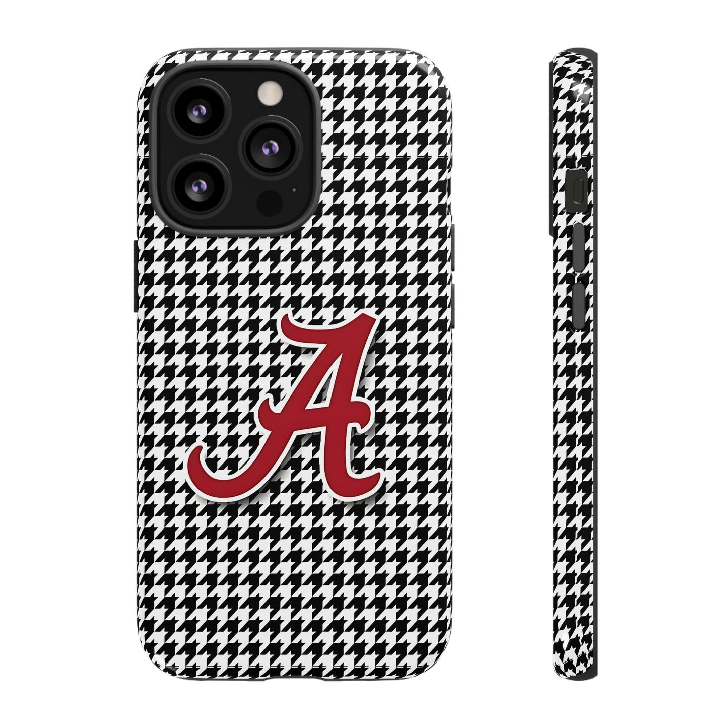 Alabama Houndstooth Phone Case, Tough Cases, College RTR Fan Gear, Initial A