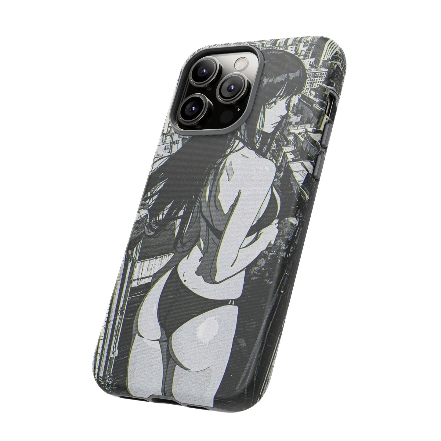 Tough Phone Case, Anime Manga Girl Bikini Design, iPhone, Galaxy, Google Pixel, Hentai Ecchi Art