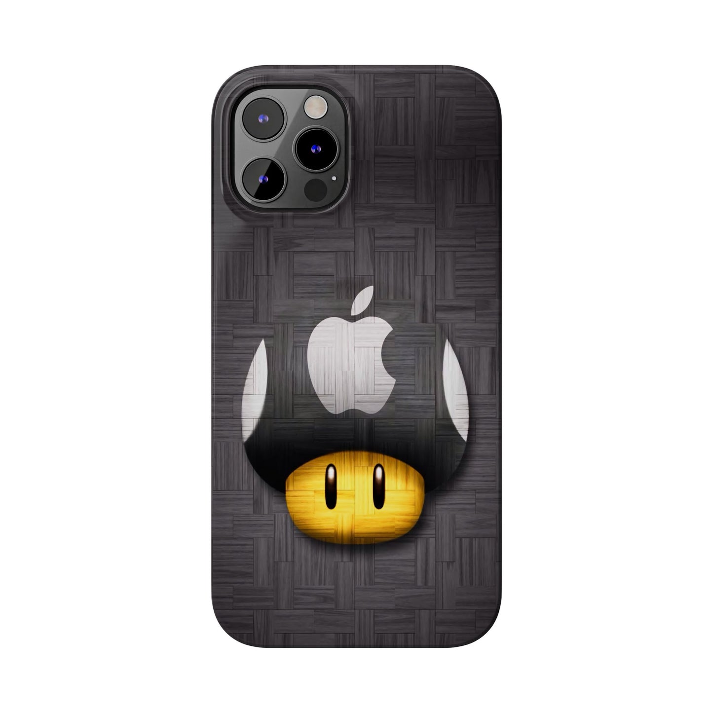 Mushroom Apple Slim Phone Case for iPhone Cute Gamer Phone Accessory, Kids Gift