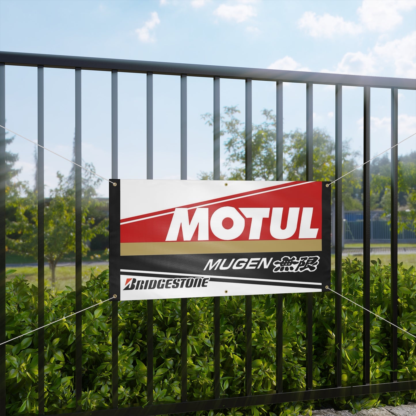 Motul Mugen Racing Banner — Matte Motorsport Sign for Garage, Track & Events