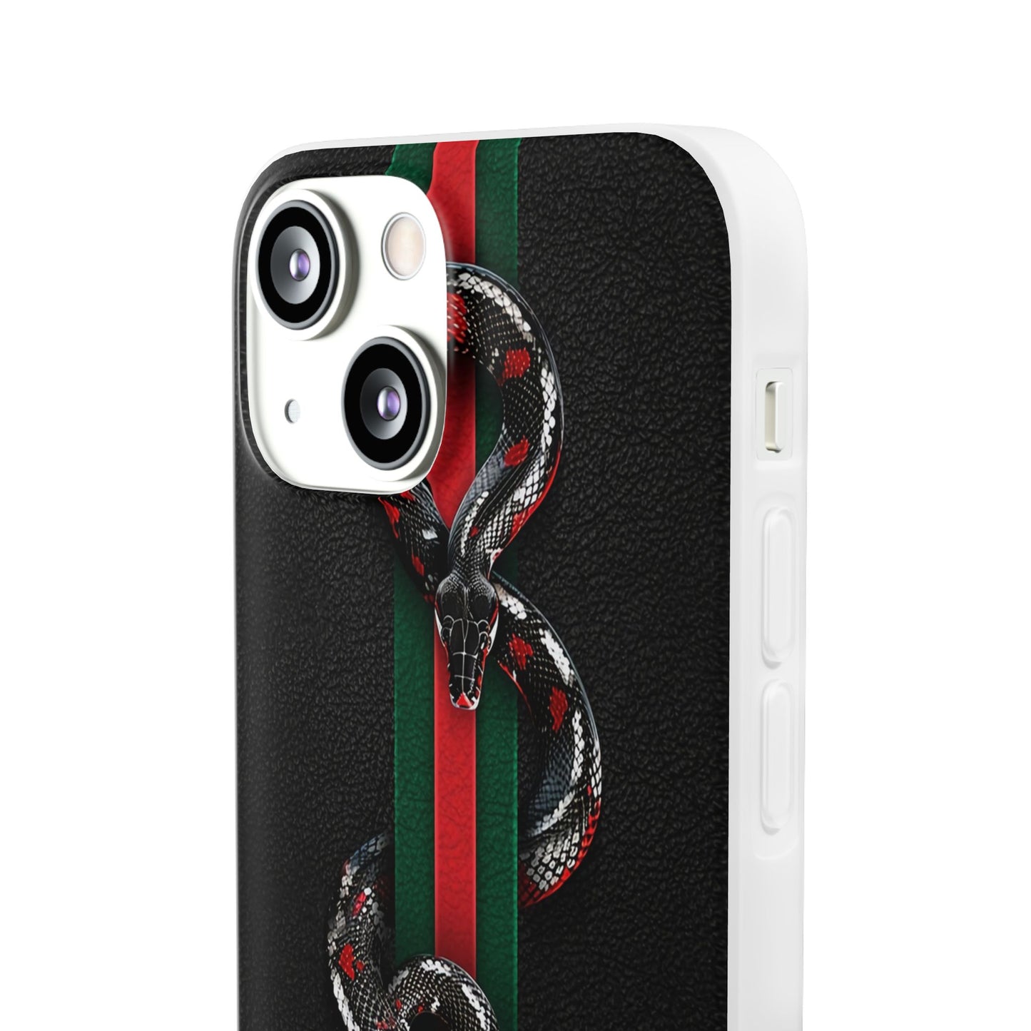 Green and Red Stripes Snake TPU Flexi Cases For iPhones And Samsung Galaxy