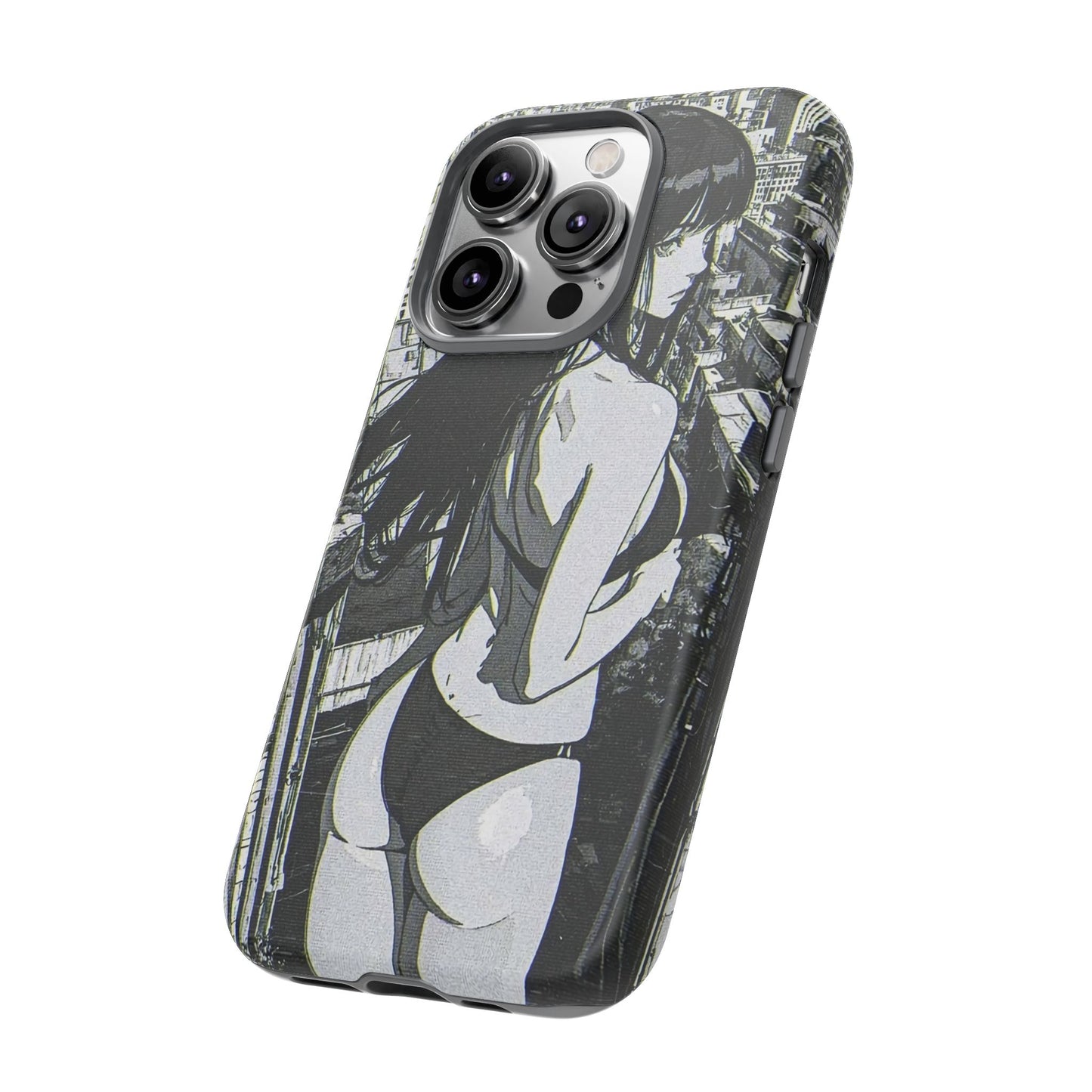 Tough Phone Case, Anime Manga Girl Bikini Design, iPhone, Galaxy, Google Pixel, Hentai Ecchi Art