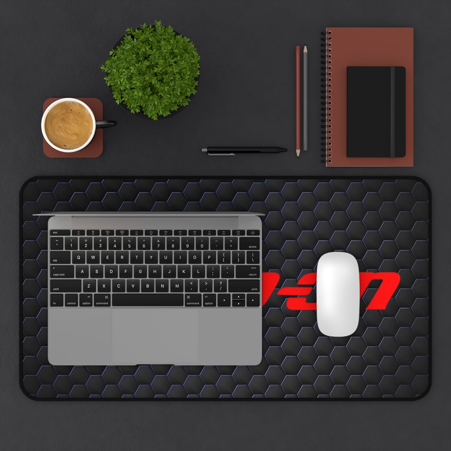 Snap-on Hex Texture Desk Mat — Non-Slip Gaming & Work Surface Tool Guy Design