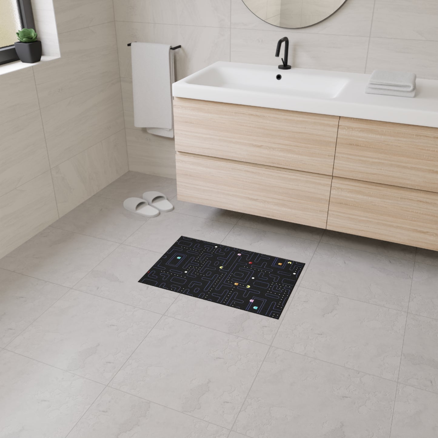 Retro Arcade Game Board Heavy Duty Floor Mat, Vintage Pac Man, Gaming Room