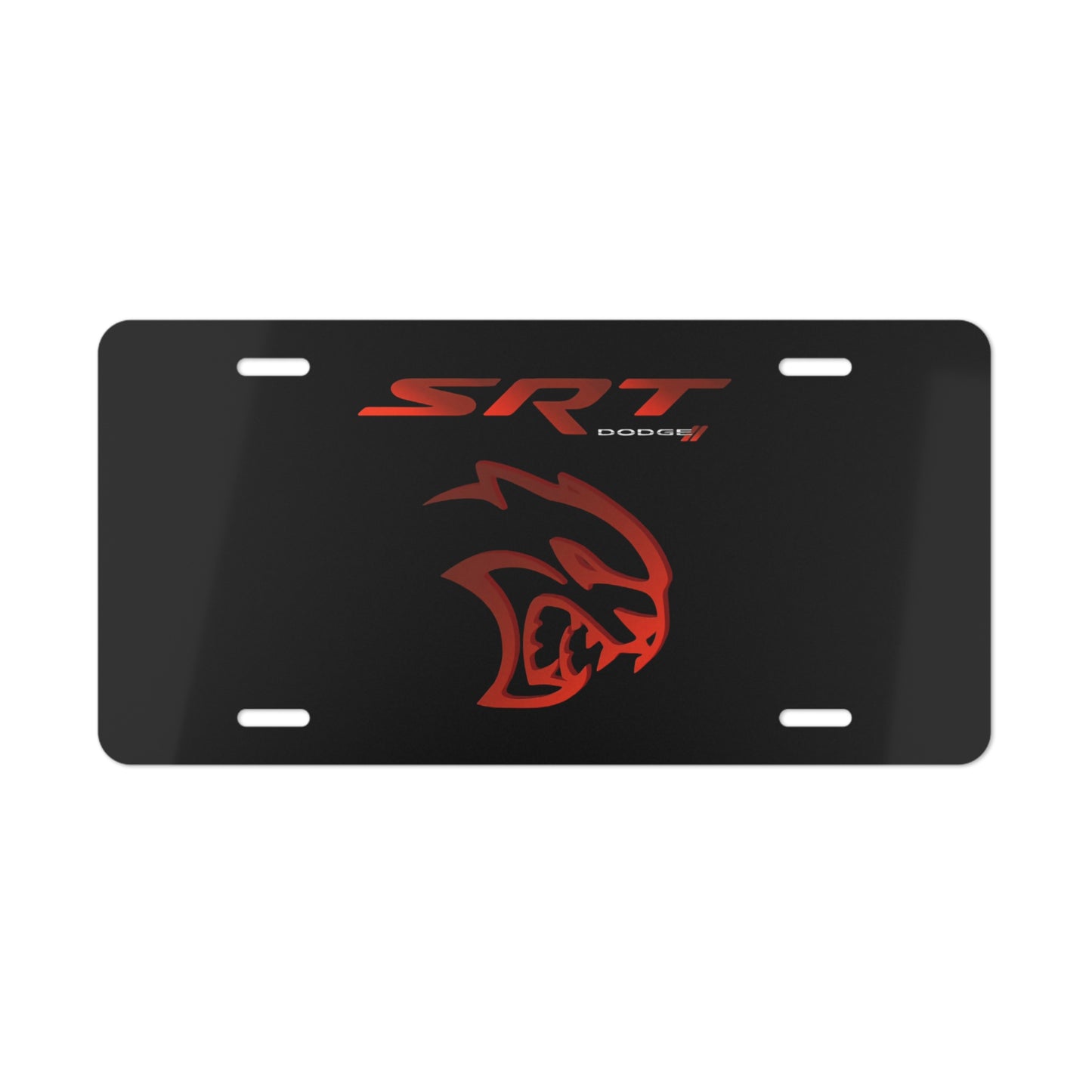 Dodge SRT HELLCAT Front Vanity License Plate, Custom Black Challenger Car Tag