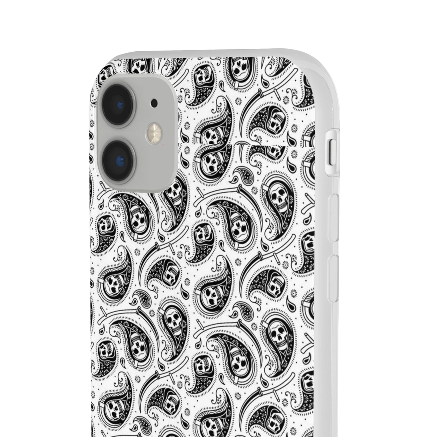 Skull Paisley Pattern Phone Case TPU Soft Flexi Case for iPhones