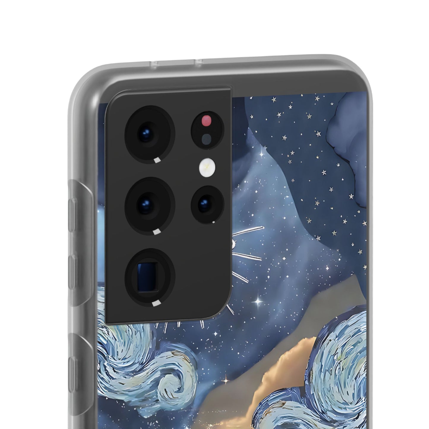 Celestial Flexi Case, Boho Phone Cover, Galaxy Protection, Starry Night Design,