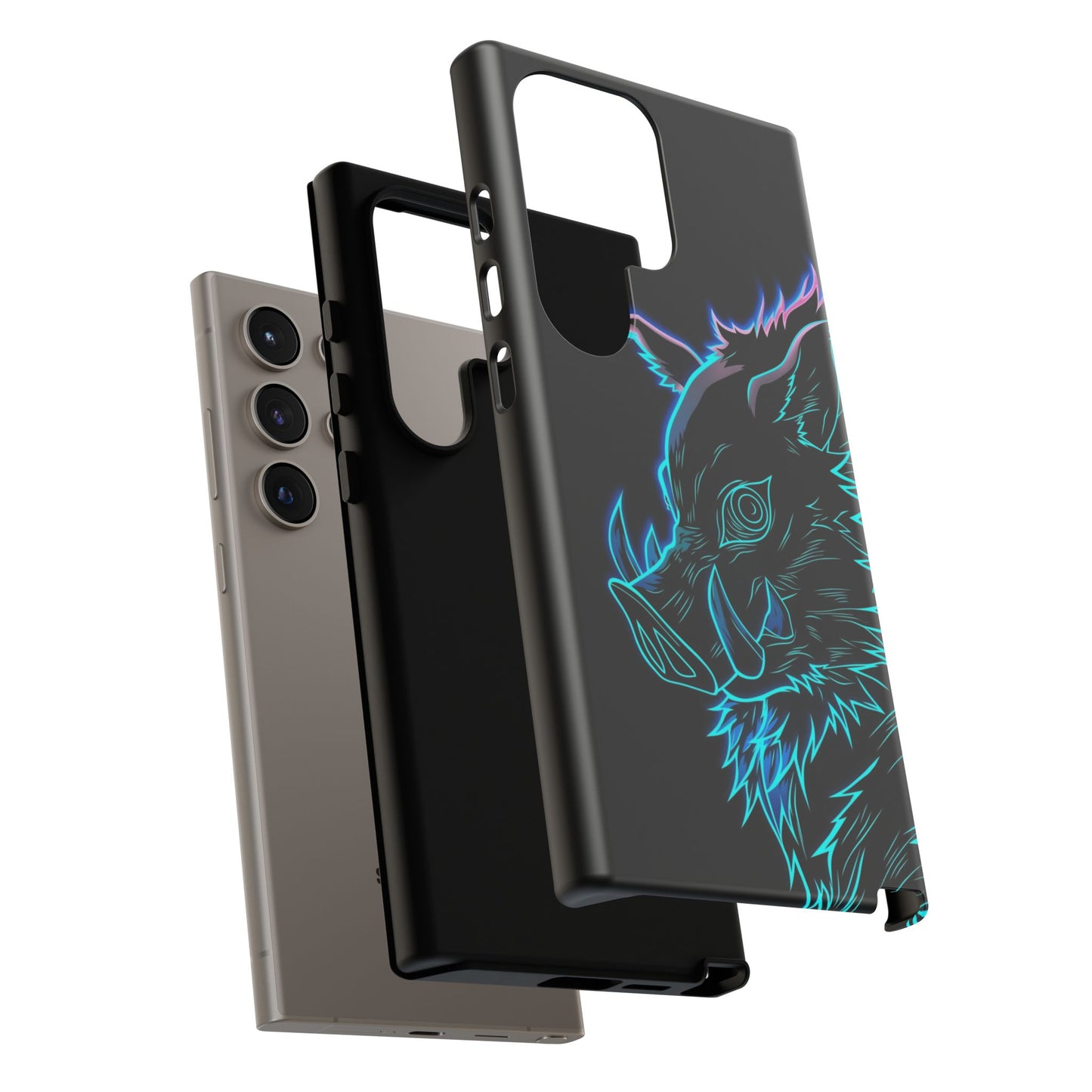 Tough Cases For iPhone, Galaxy, Anime Hashibira Beast Slayer Neon Design