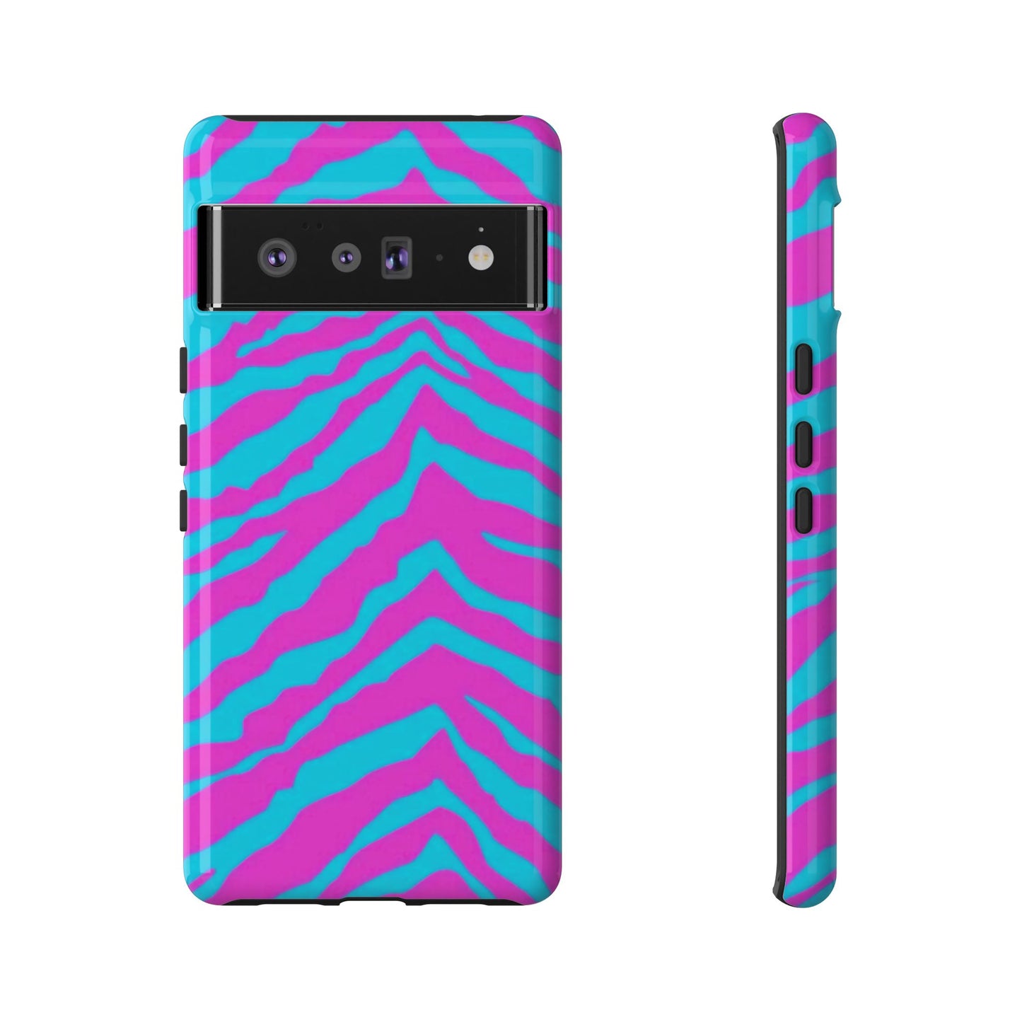 Animal Print Hot Pink And Teal Tough Case for iPhone, Galaxy and Google Pixel