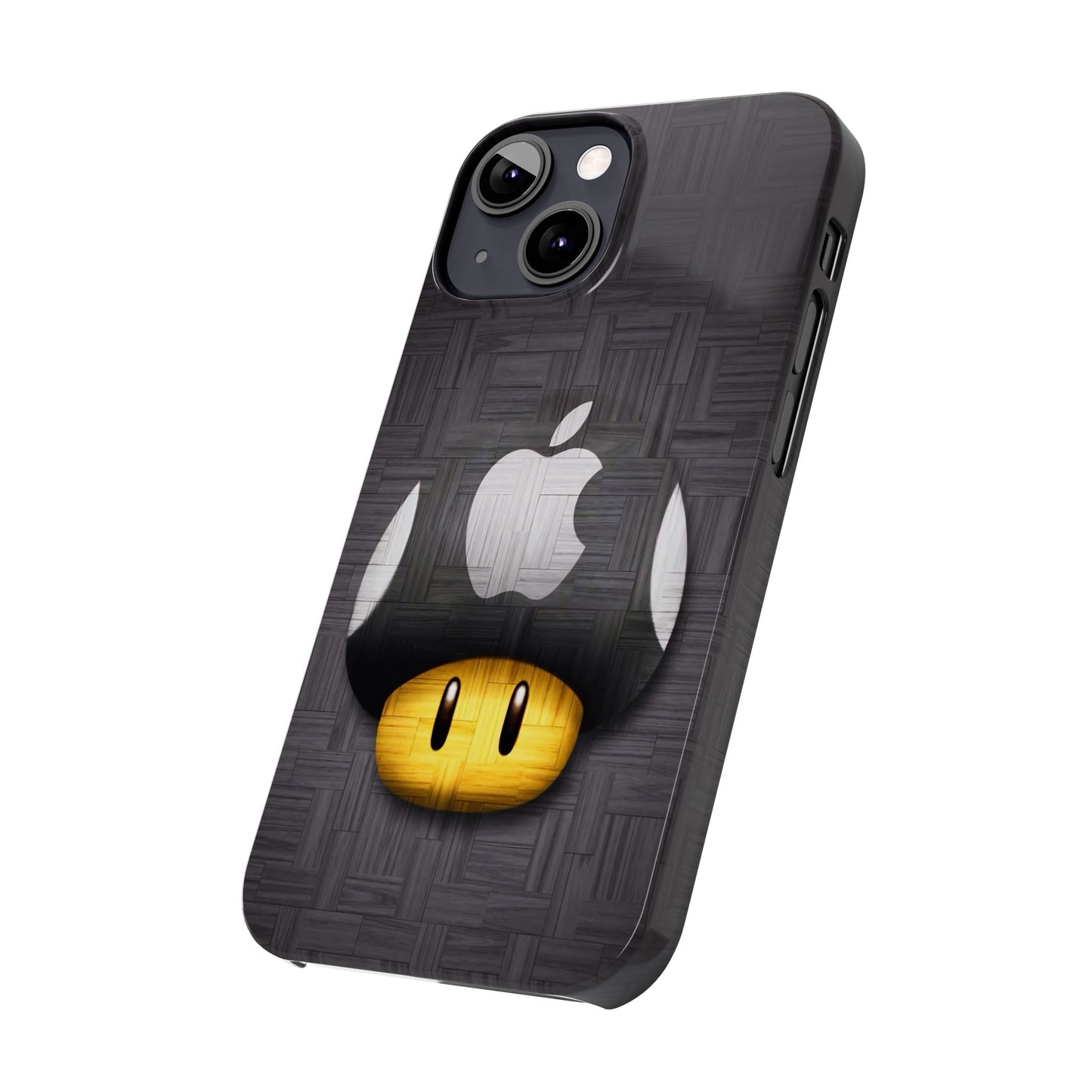 Mushroom Apple Slim Phone Case for iPhone Cute Gamer Phone Accessory, Kids Gift