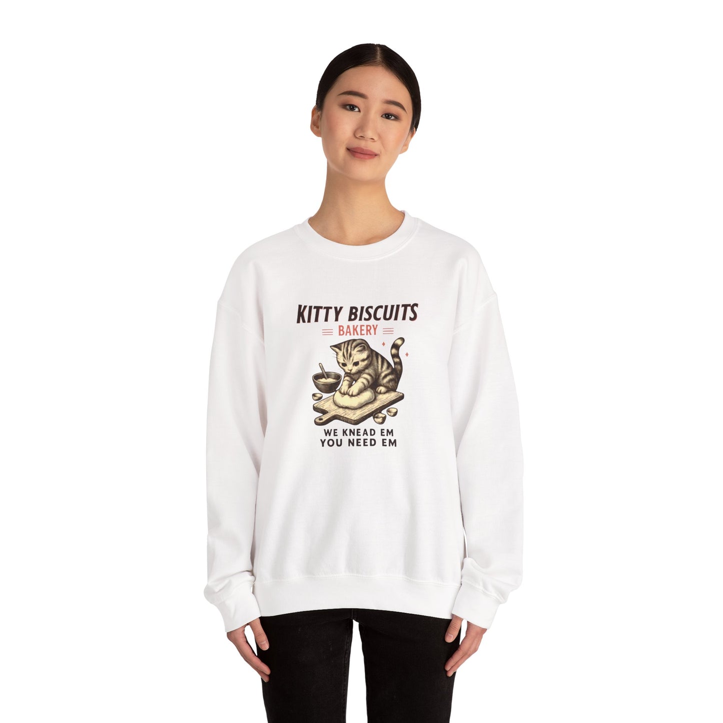 Kitty Biscuits Bakery Unisex Heavy Blend™ Crewneck Sweatshirt, Cozy Gift Idea
