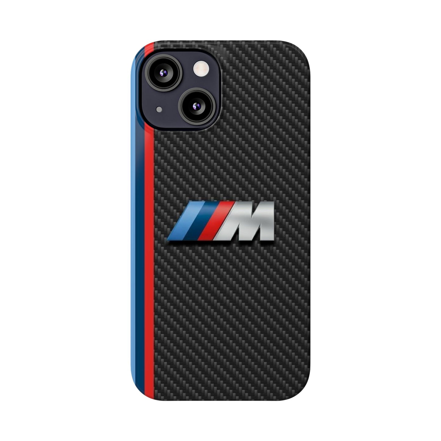 Black iPhone Slim Case, Blue And Red Stripes, BMW M Series