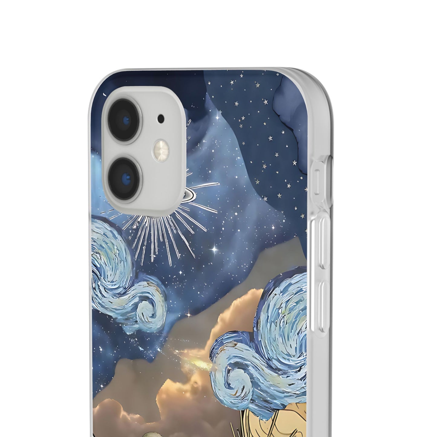 Celestial Flexi Case, Boho Phone Cover, Galaxy Protection, Starry Night Design,