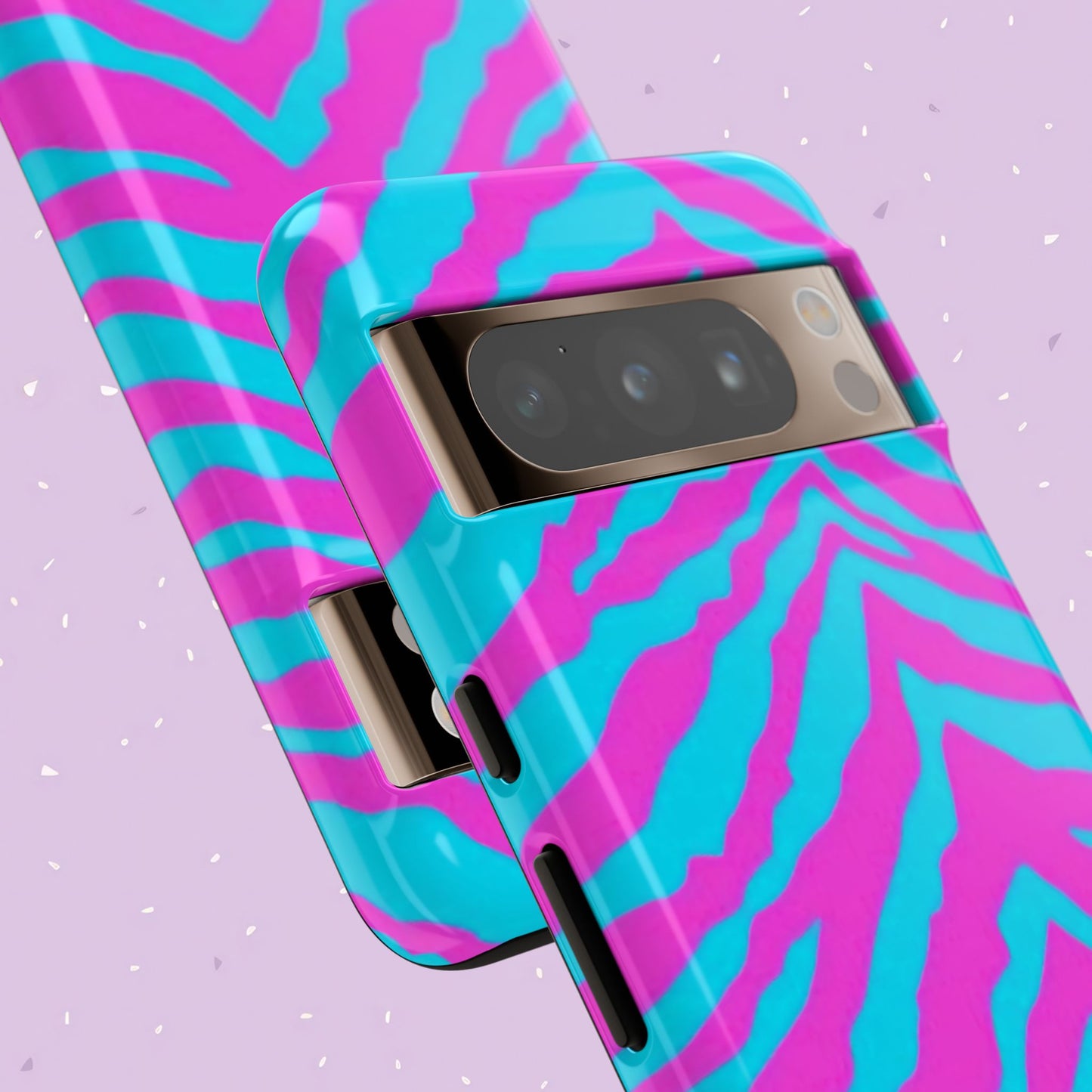 Animal Print Hot Pink And Teal Tough Case for iPhone, Galaxy and Google Pixel