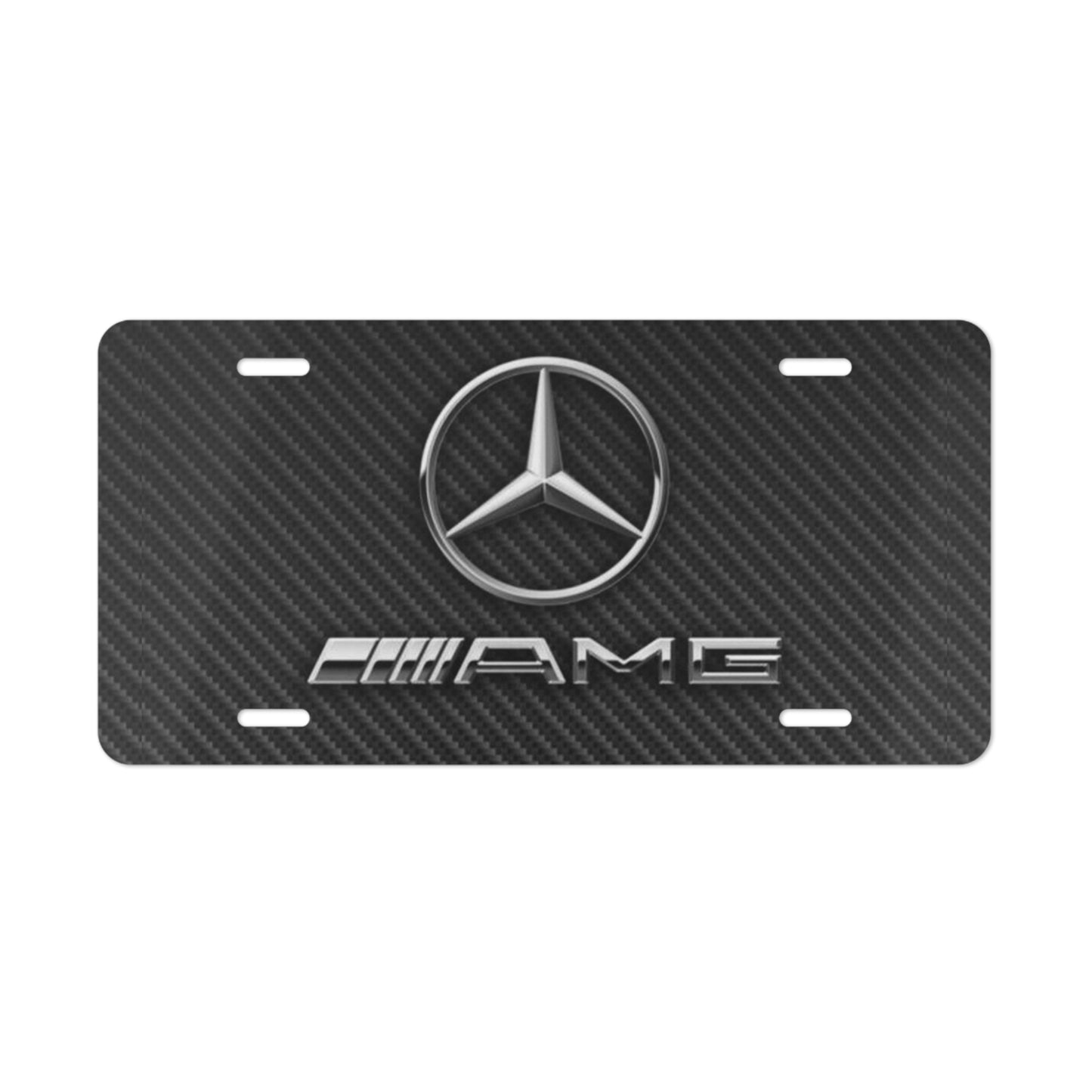 Compatible With Mercedes Benz AMG Front Vanity License Plate, Gray Mesh Design