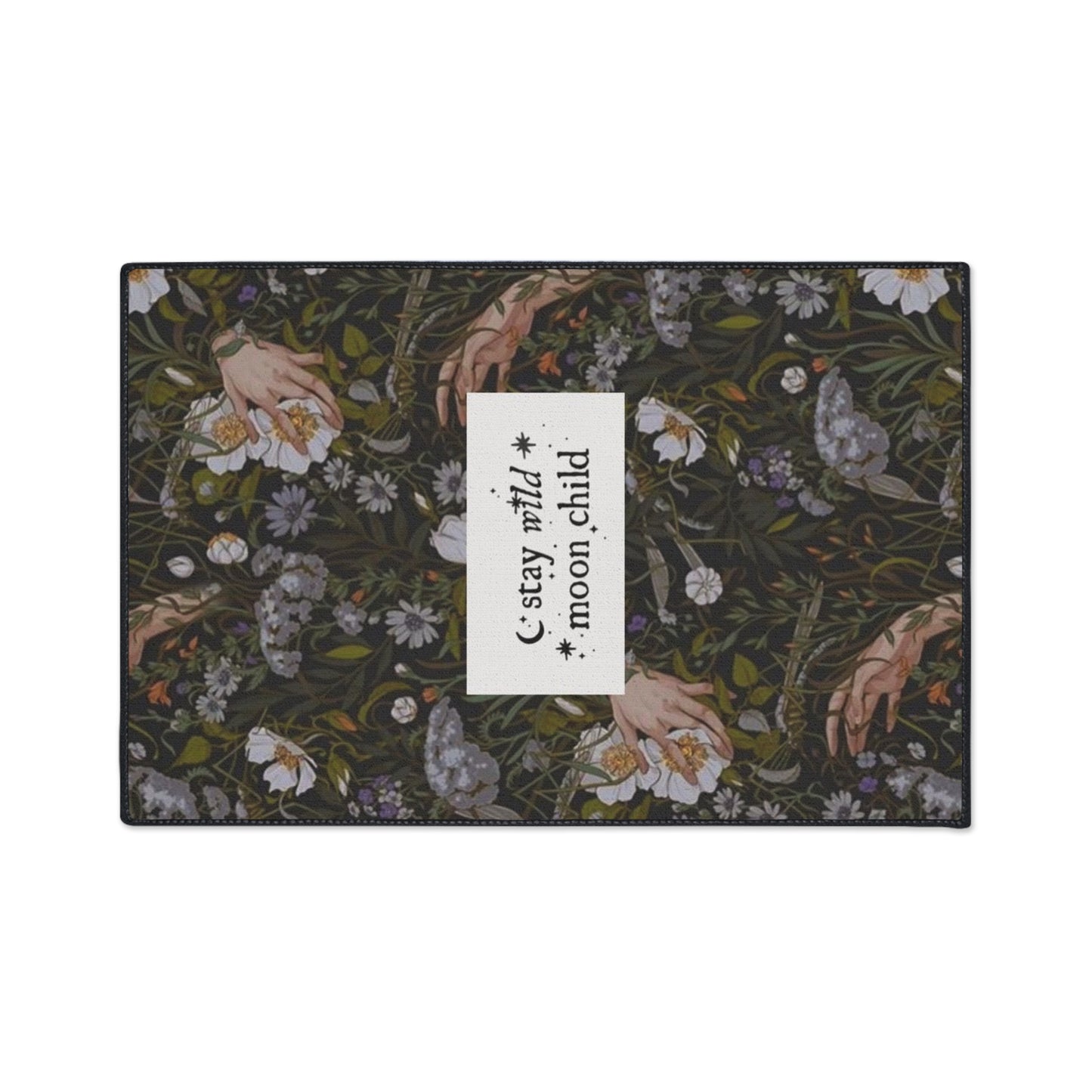 Stay Wild Moon Child Heavy Duty Floor Mat – Floral Boho Entry Rug