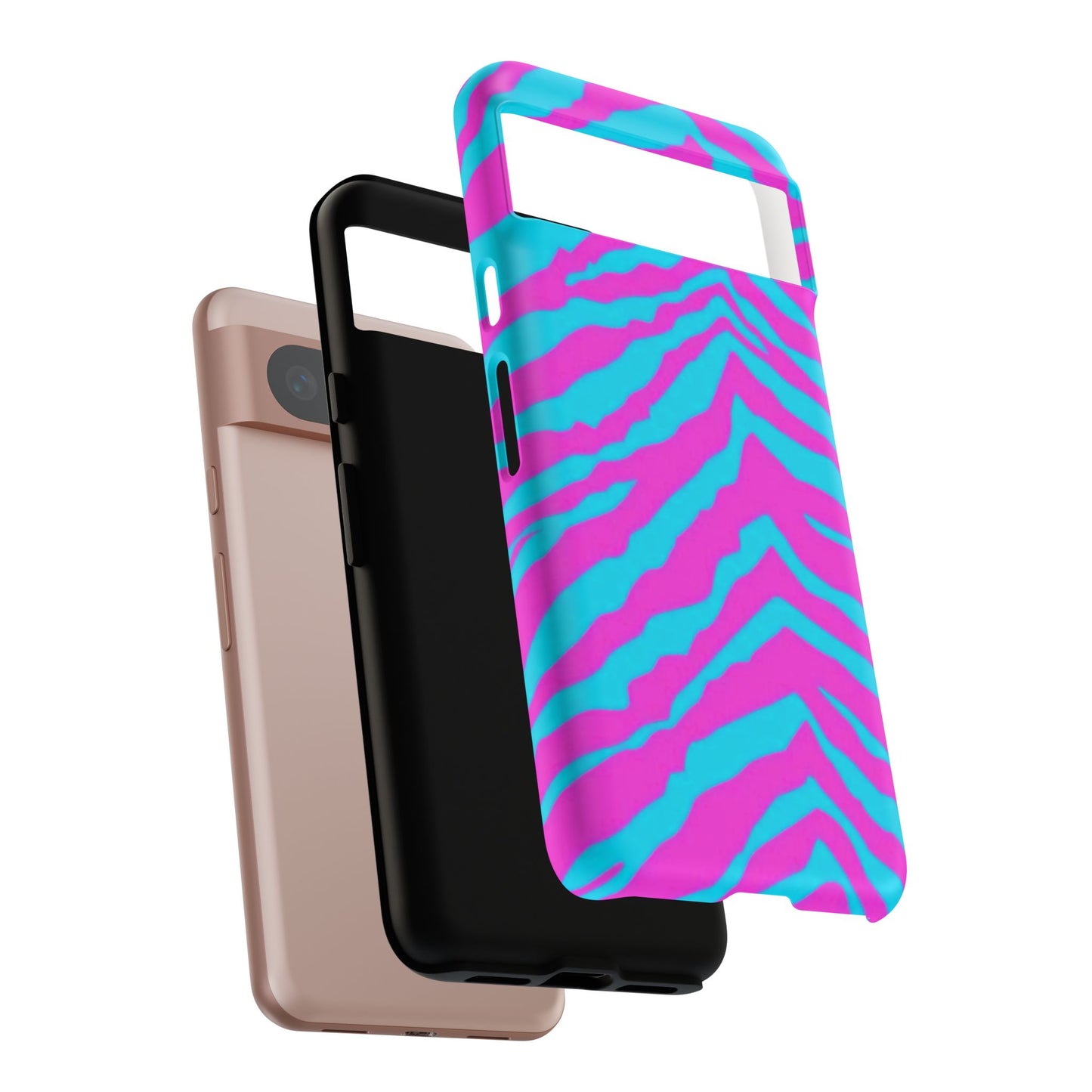 Animal Print Hot Pink And Teal Tough Case for iPhone, Galaxy and Google Pixel