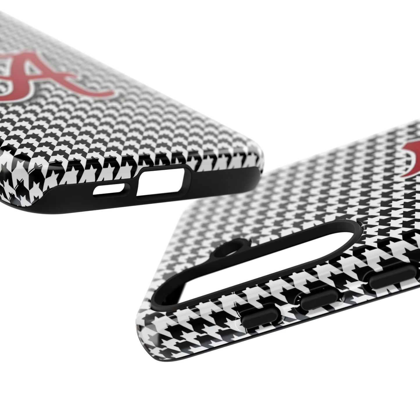 Alabama Houndstooth Phone Case, Tough Cases, College RTR Fan Gear, Initial A