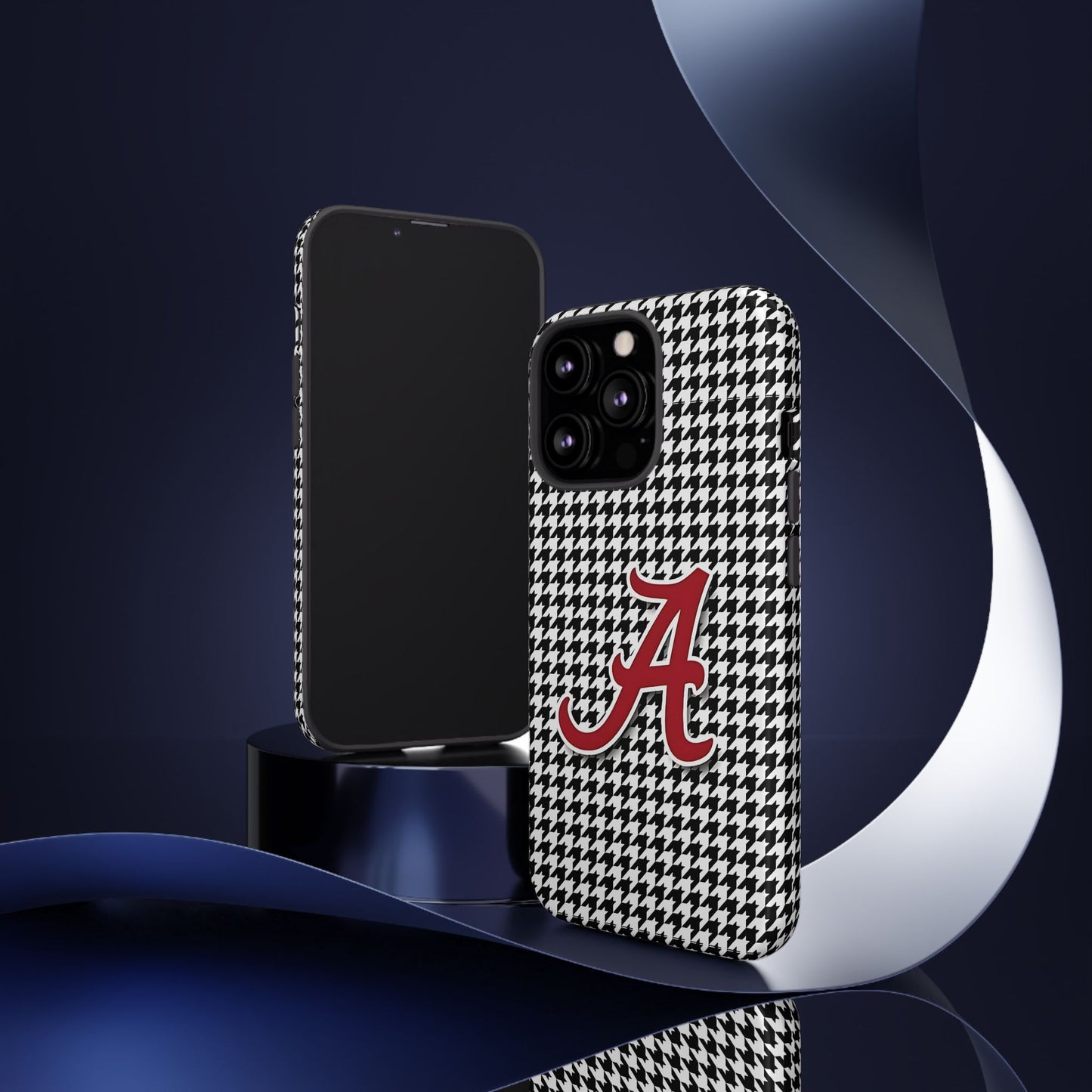 Alabama Houndstooth Phone Case, Tough Cases, College RTR Fan Gear, Initial A