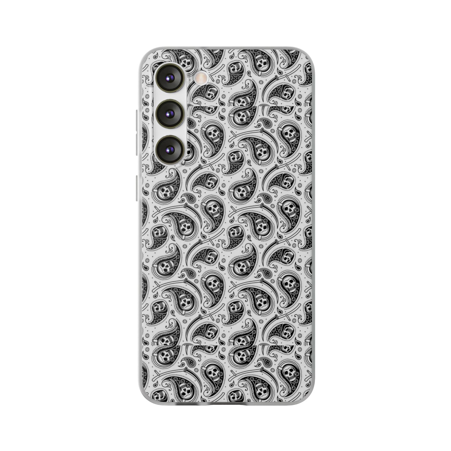 Skull Paisley Pattern Phone Case TPU Soft Flexi Case for iPhones