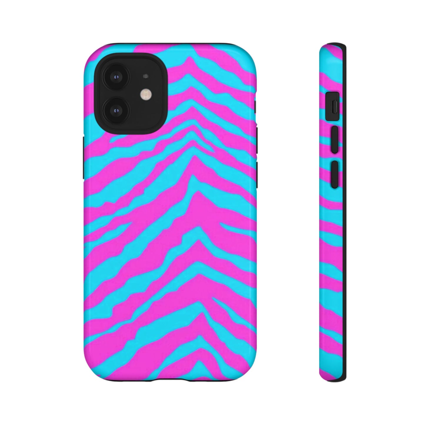 Animal Print Hot Pink And Teal Tough Case for iPhone, Galaxy and Google Pixel