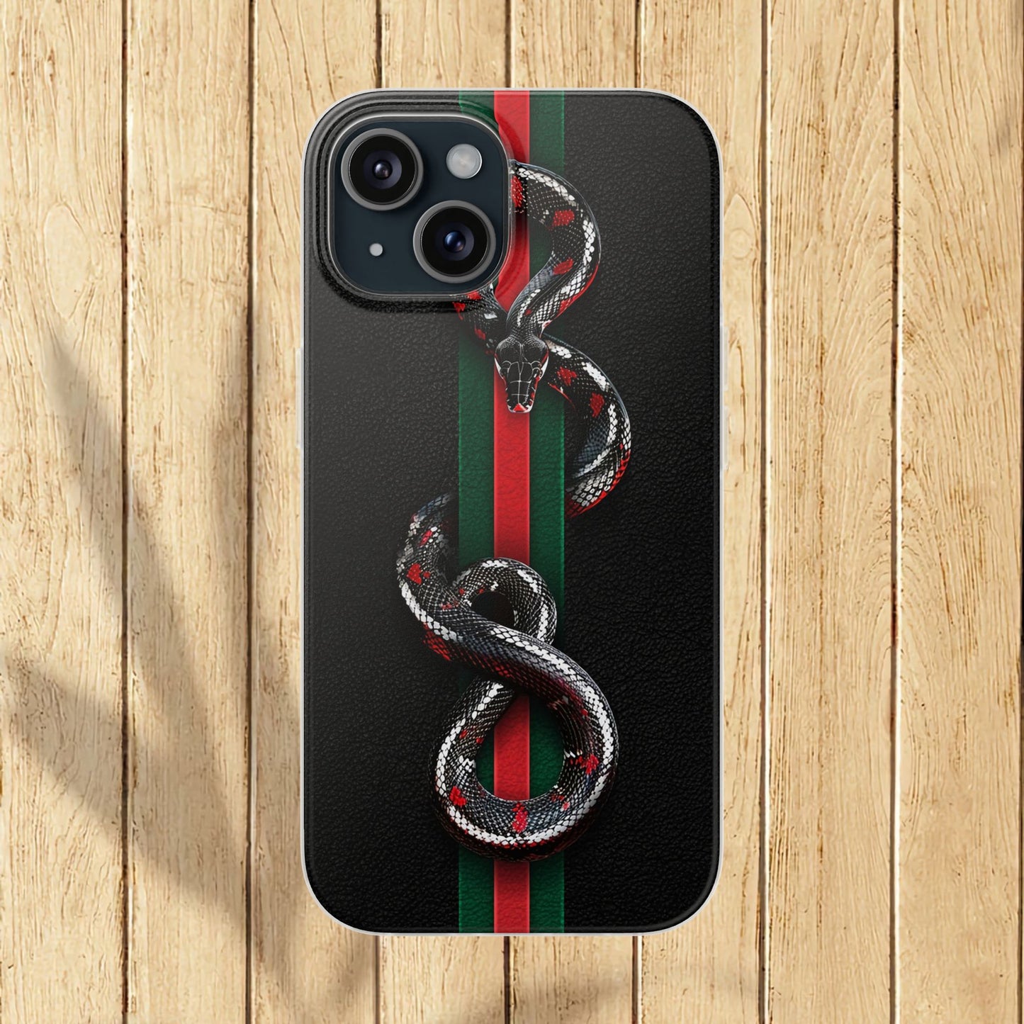 Green and Red Stripes Snake TPU Flexi Cases For iPhones And Samsung Galaxy