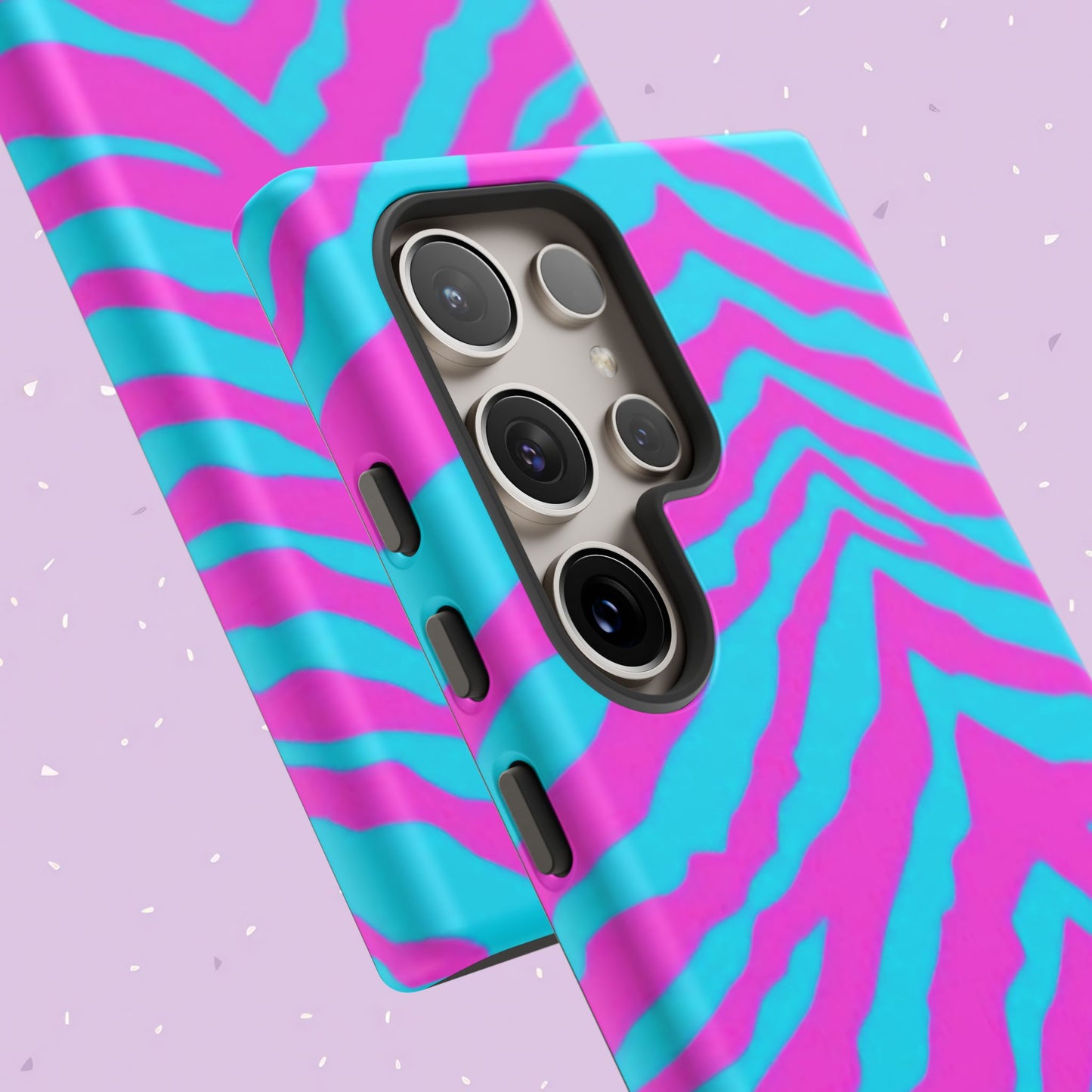Animal Print Hot Pink And Teal Tough Case for iPhone, Galaxy and Google Pixel