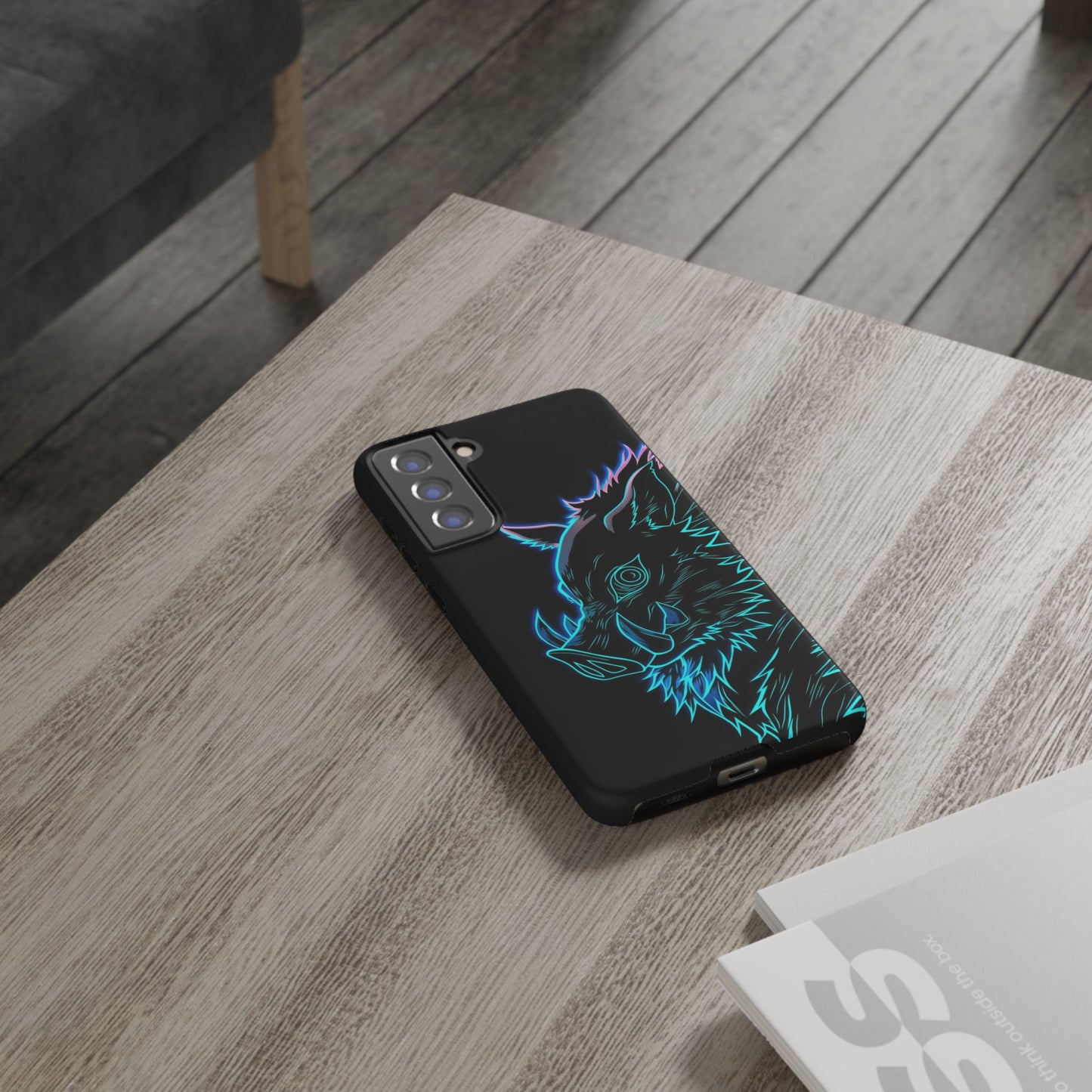 Tough Cases For iPhone, Galaxy, Anime Hashibira Beast Slayer Neon Design