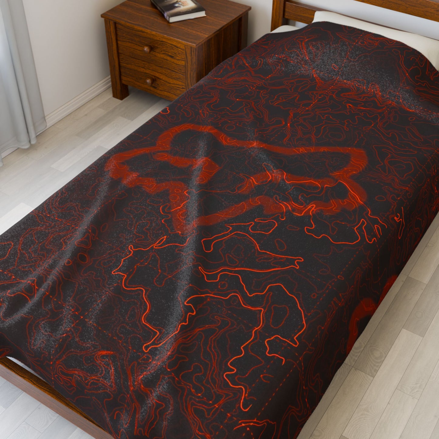 Fox Racing Logo Velveteen Plush Blanket— Camouflage MTB Throw