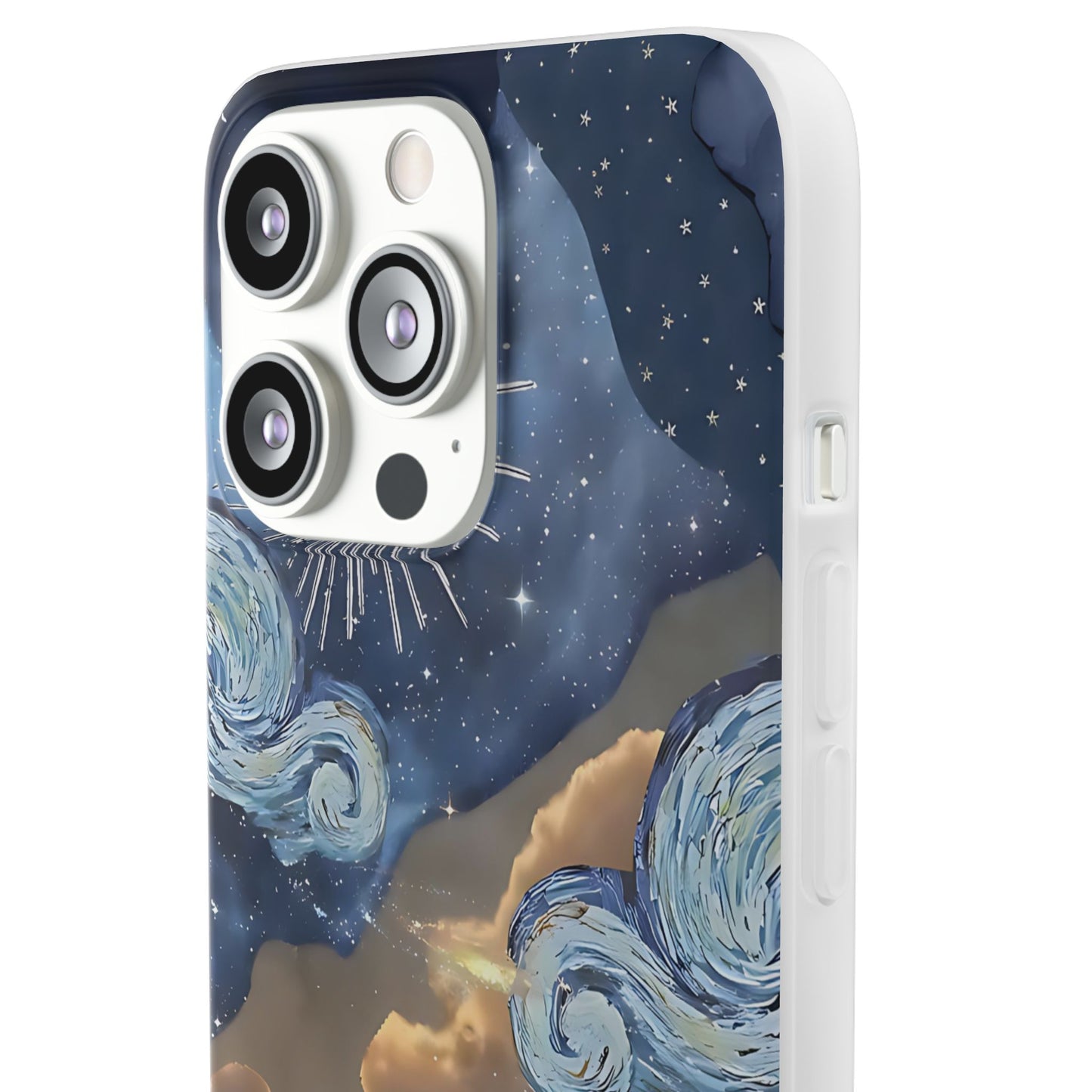 Celestial Flexi Case, Boho Phone Cover, Galaxy Protection, Starry Night Design,