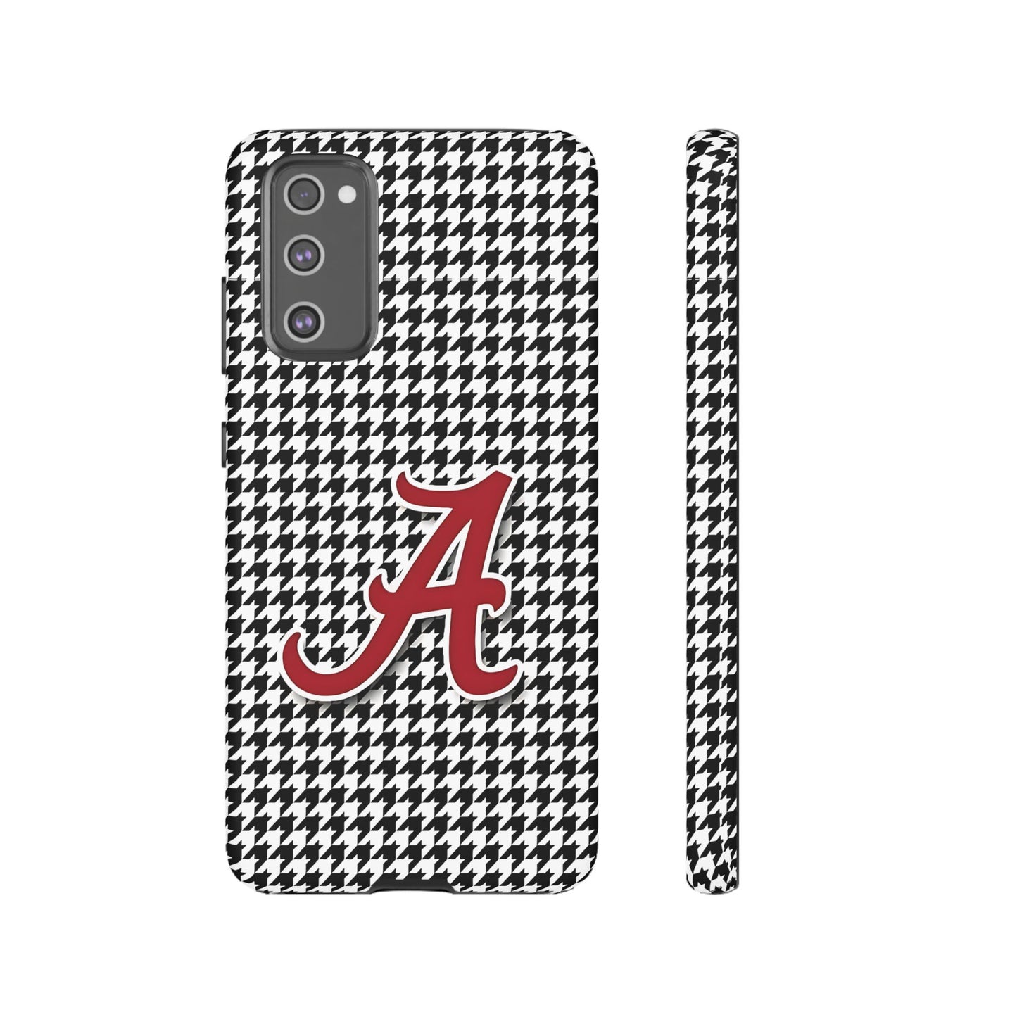 Alabama Houndstooth Phone Case, Tough Cases, College RTR Fan Gear, Initial A
