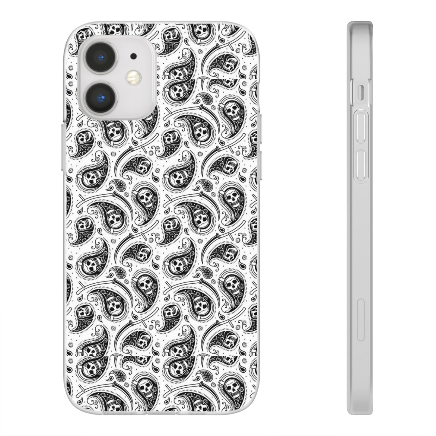 Skull Paisley Pattern Phone Case TPU Soft Flexi Case for iPhones