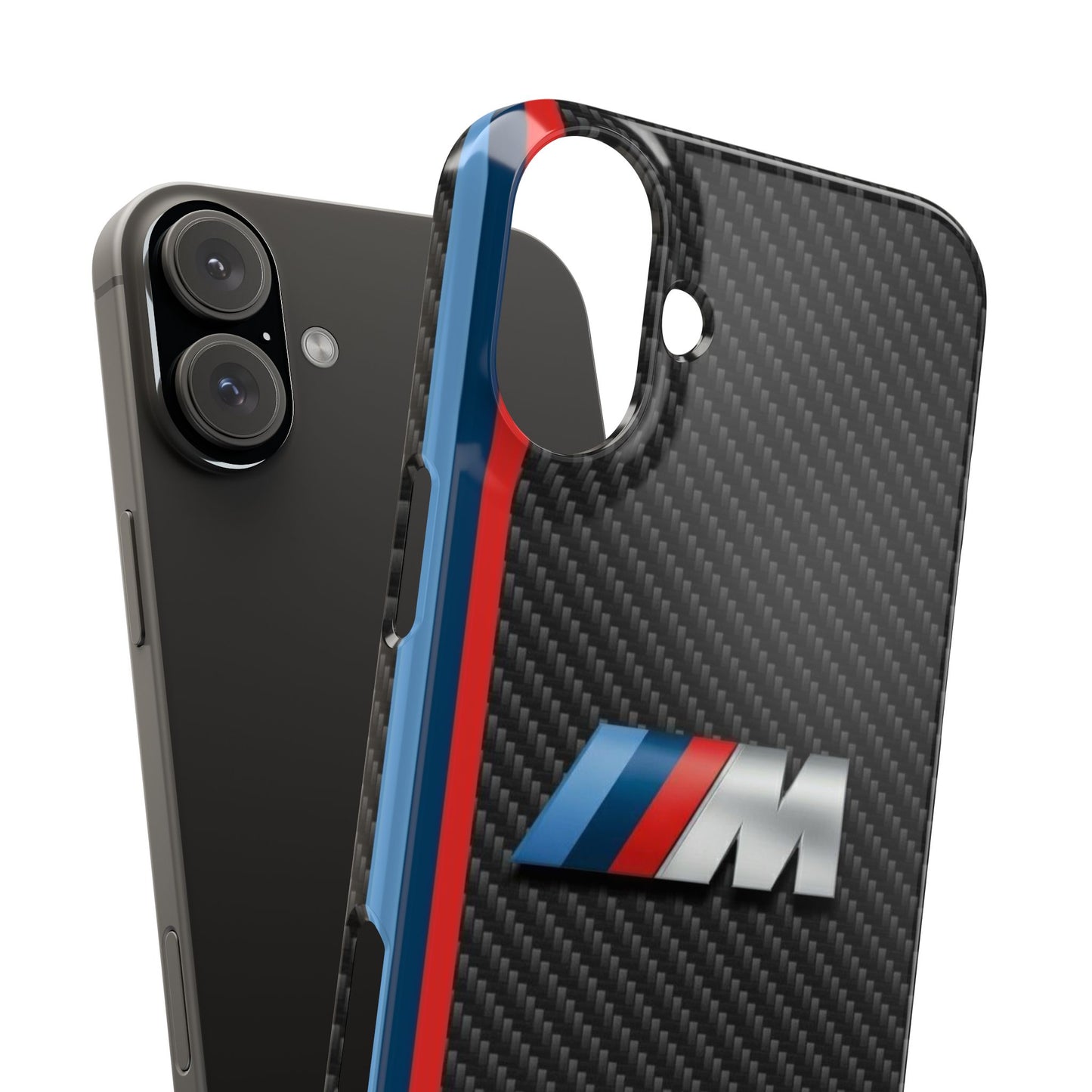 Black iPhone Slim Case, Blue And Red Stripes, BMW M Series