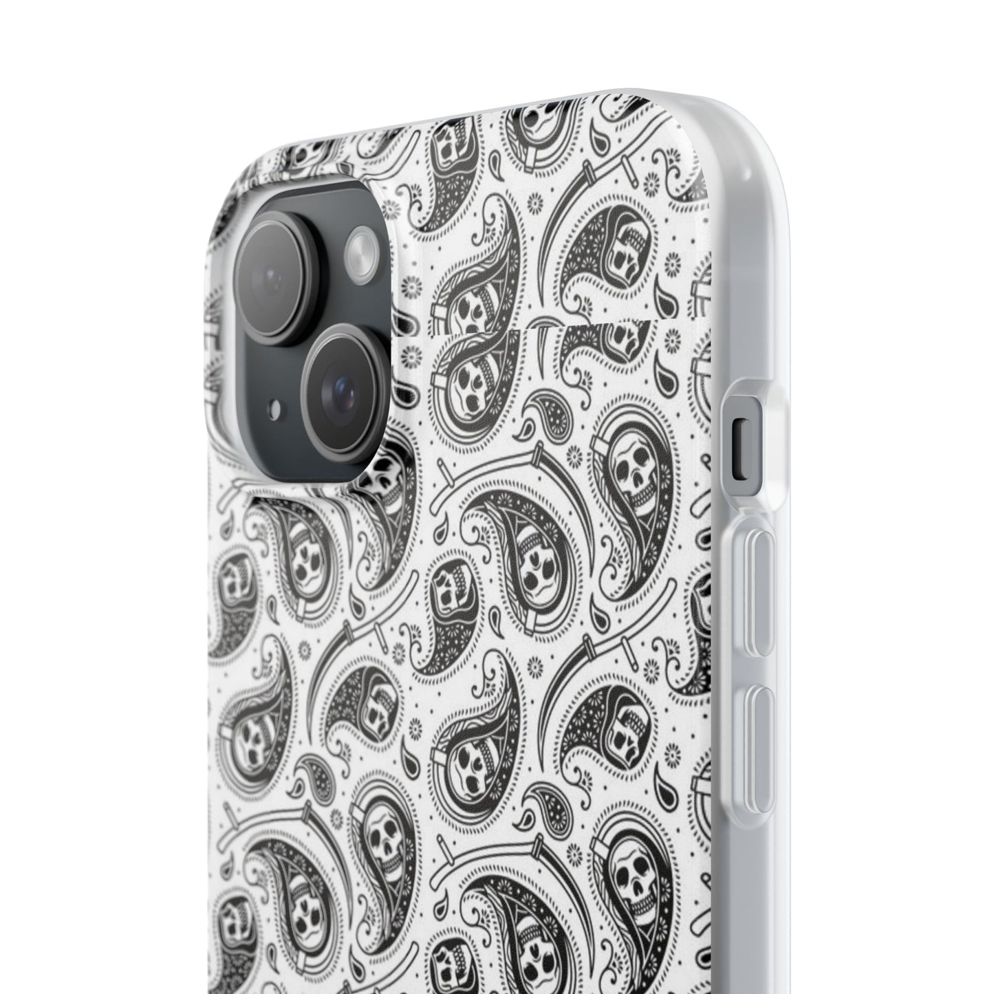 Skull Paisley Pattern Phone Case TPU Soft Flexi Case for iPhones