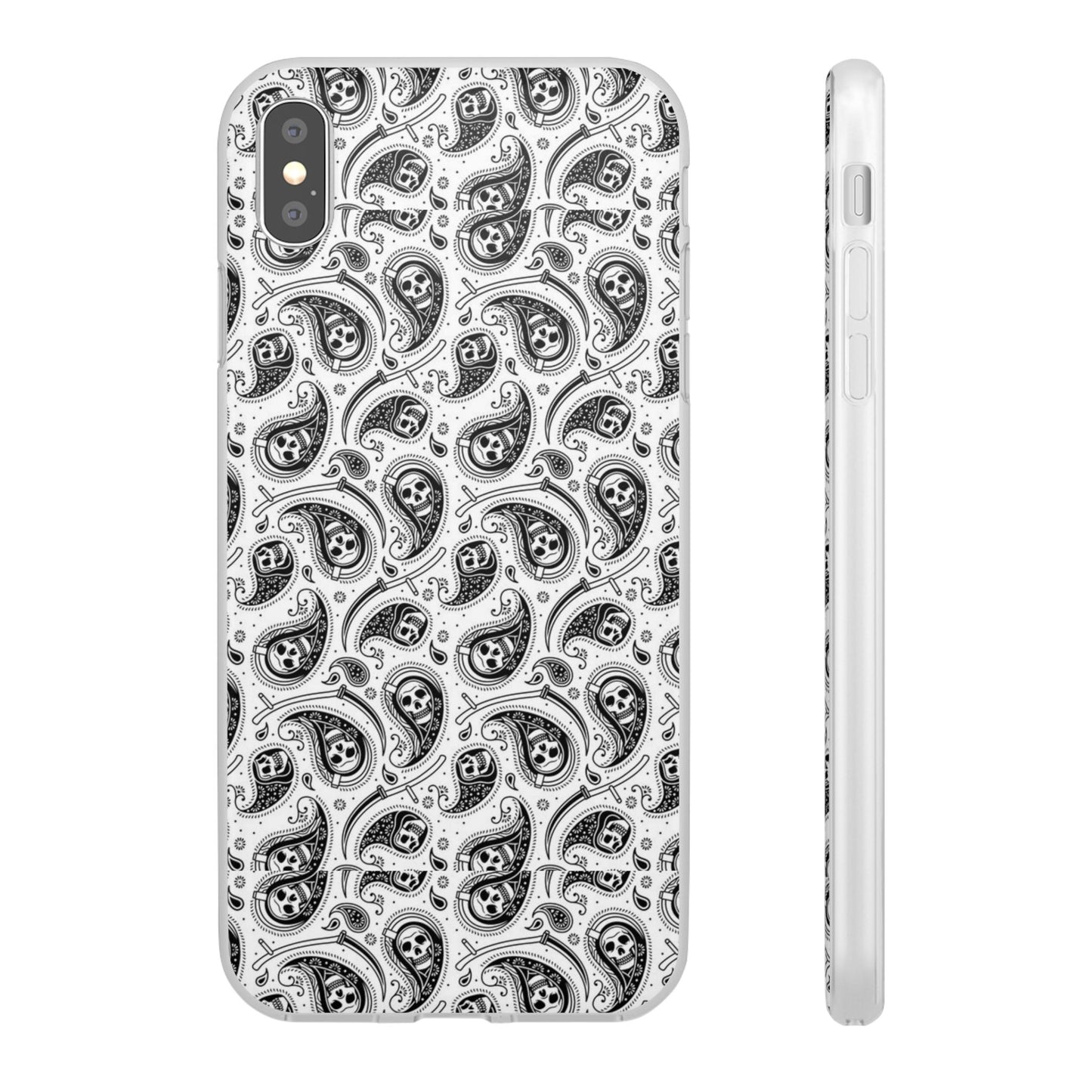 Skull Paisley Pattern Phone Case TPU Soft Flexi Case for iPhones