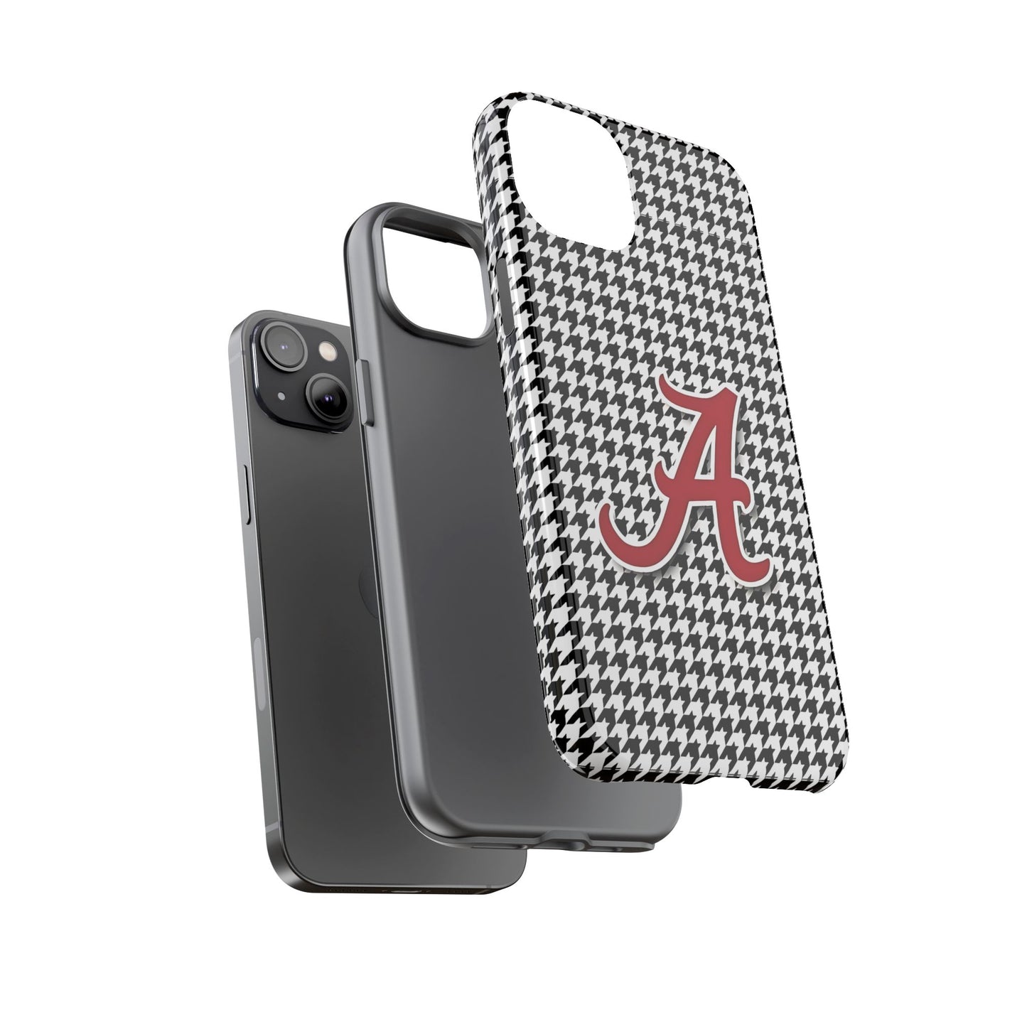 Alabama Houndstooth Phone Case, Tough Cases, College RTR Fan Gear, Initial A