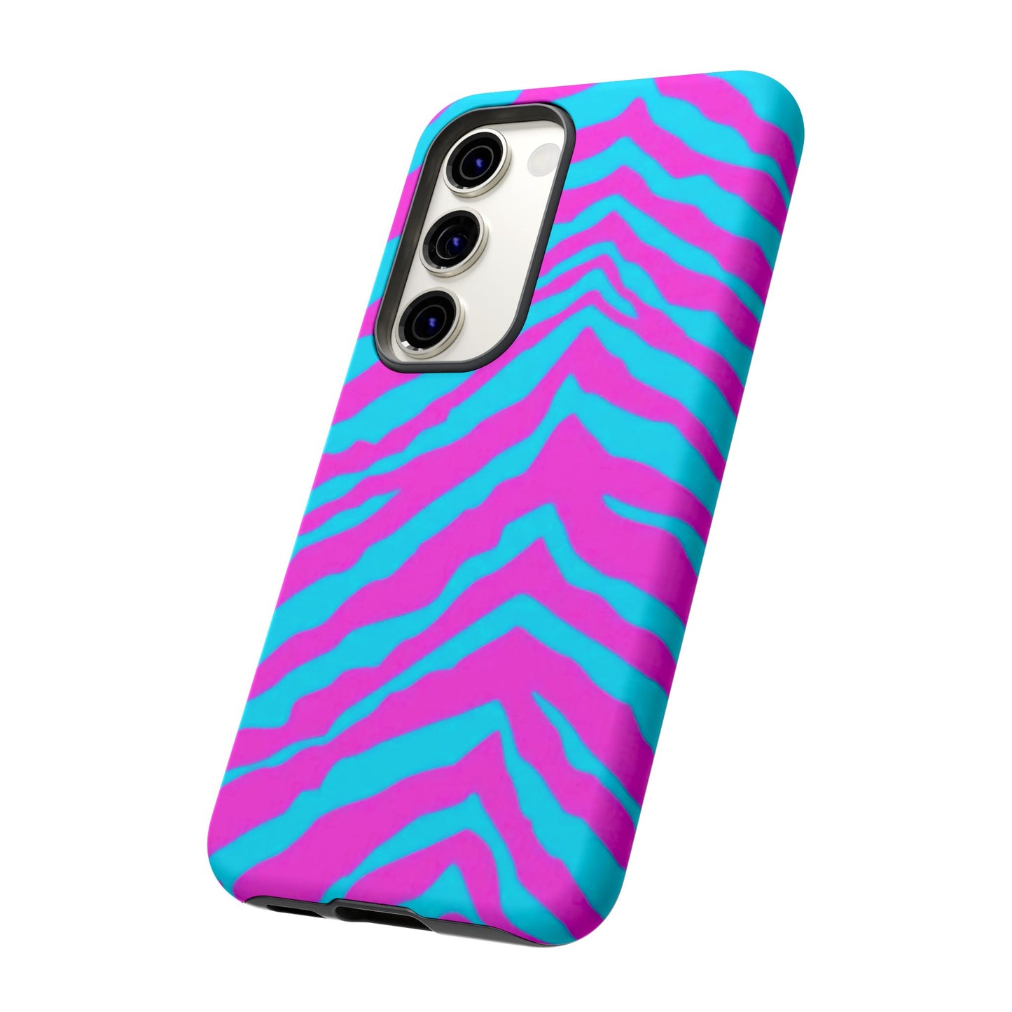 Animal Print Hot Pink And Teal Tough Case for iPhone, Galaxy and Google Pixel
