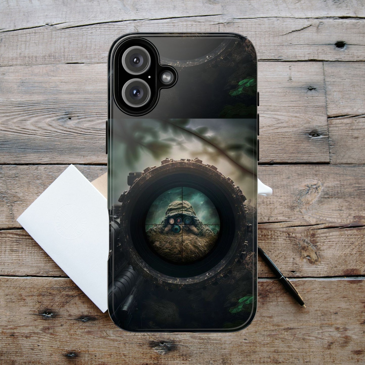 Sniper Scope Soldier Phone Case | Dual Layer Tough Cover  For iPhone
