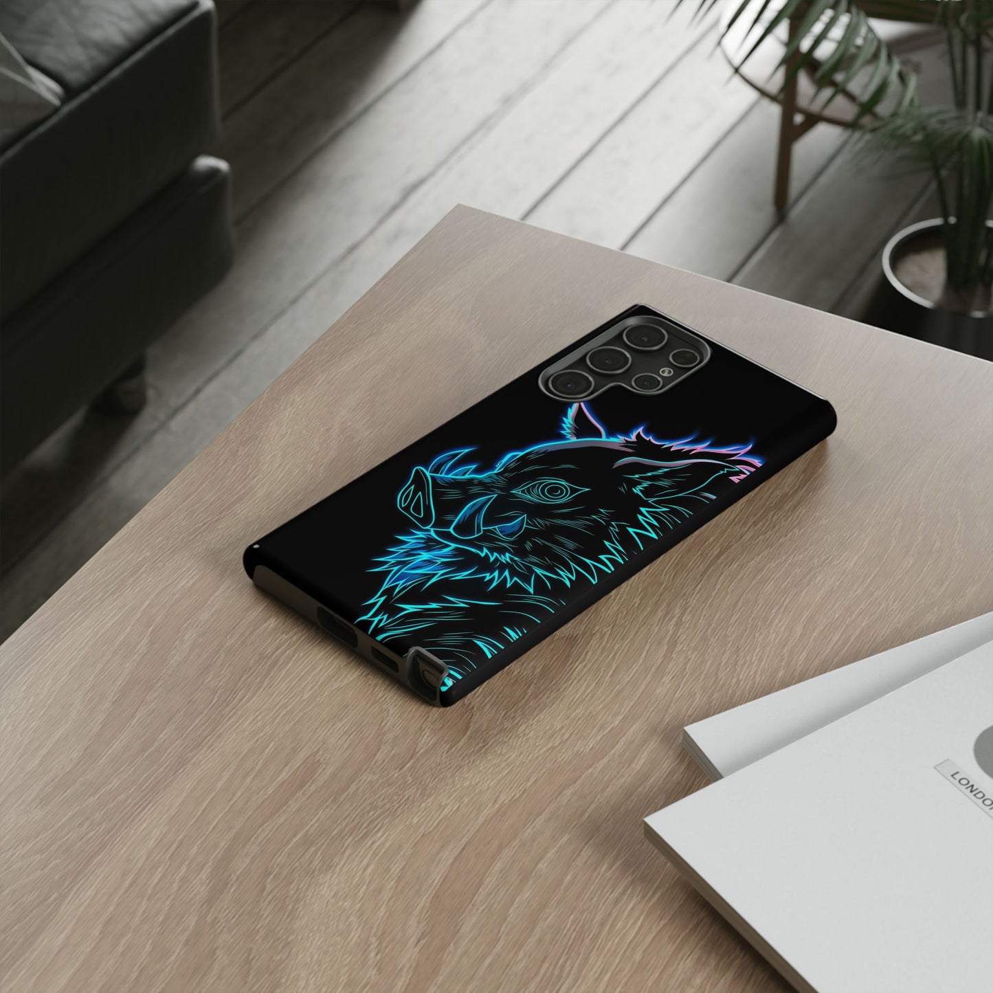 Tough Cases For iPhone, Galaxy, Anime Hashibira Beast Slayer Neon Design
