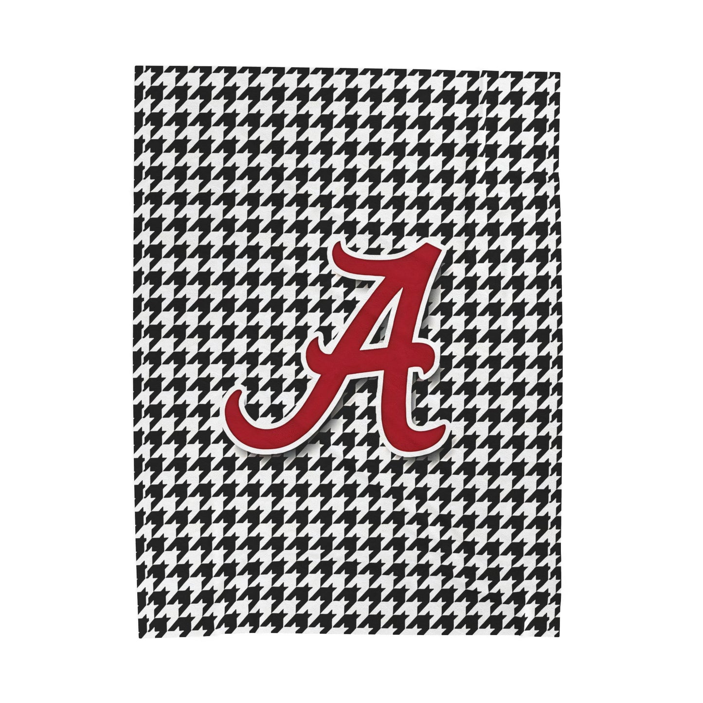 Houndstooth Check Pattern Cozy Velveteen Plush Blanket - Home Decor