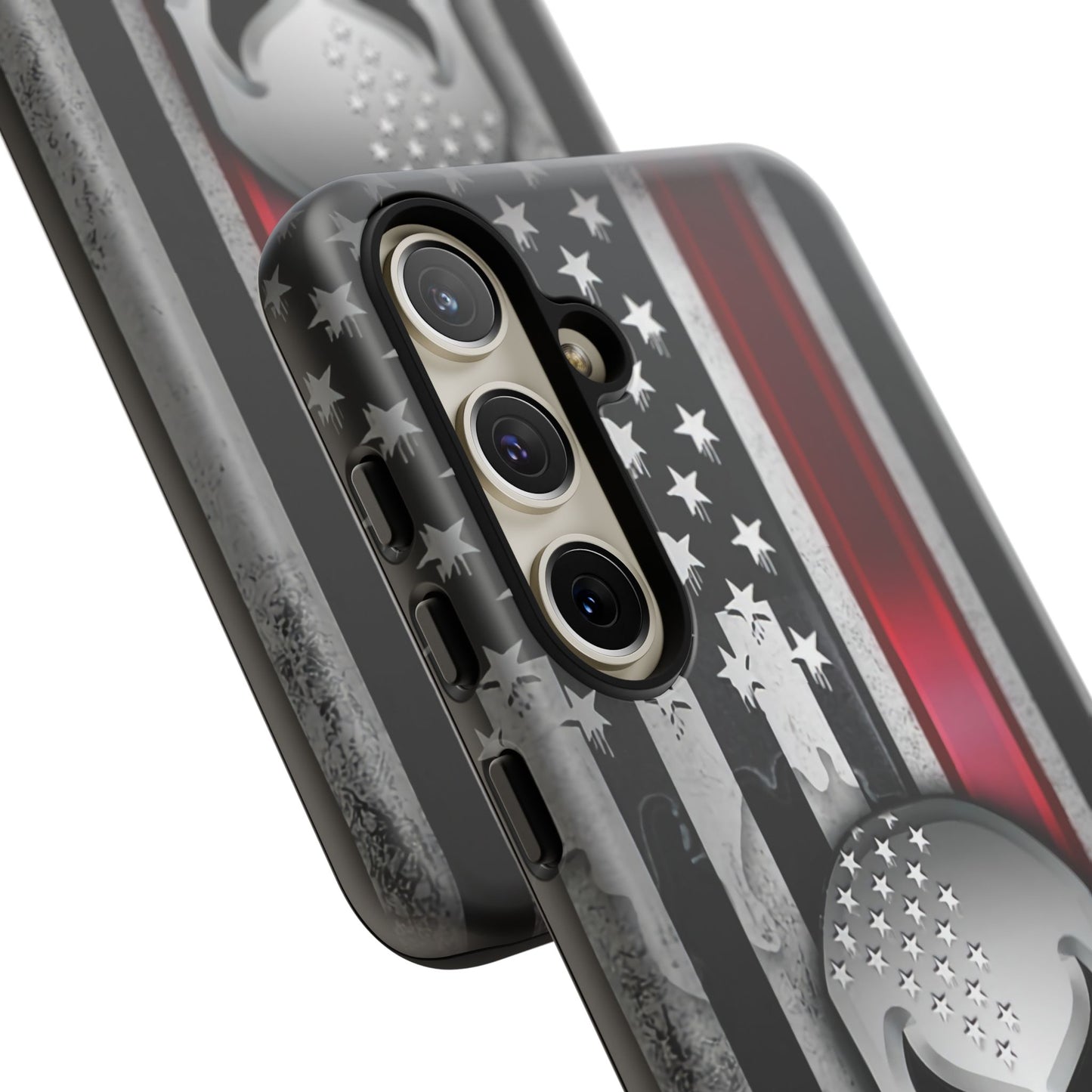 Tough Cases For iPhone, Galaxy and Pixel,  Thin Red Line, Jake Skull Design