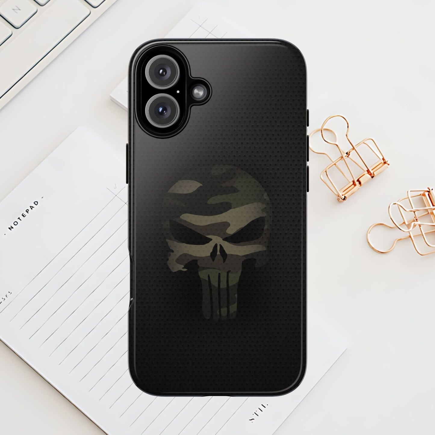 Camo Green Tough Case For iPhone, Samsung Galaxy, Pixel, Punisher Graphic