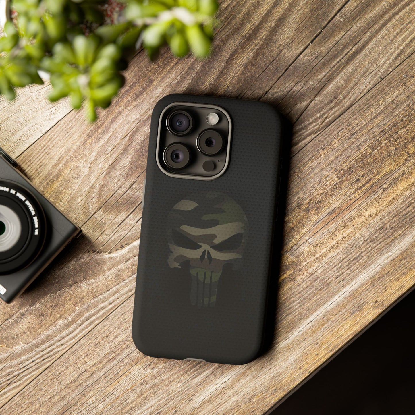 Camo Green Tough Case For iPhone, Samsung Galaxy, Pixel, Punisher Graphic